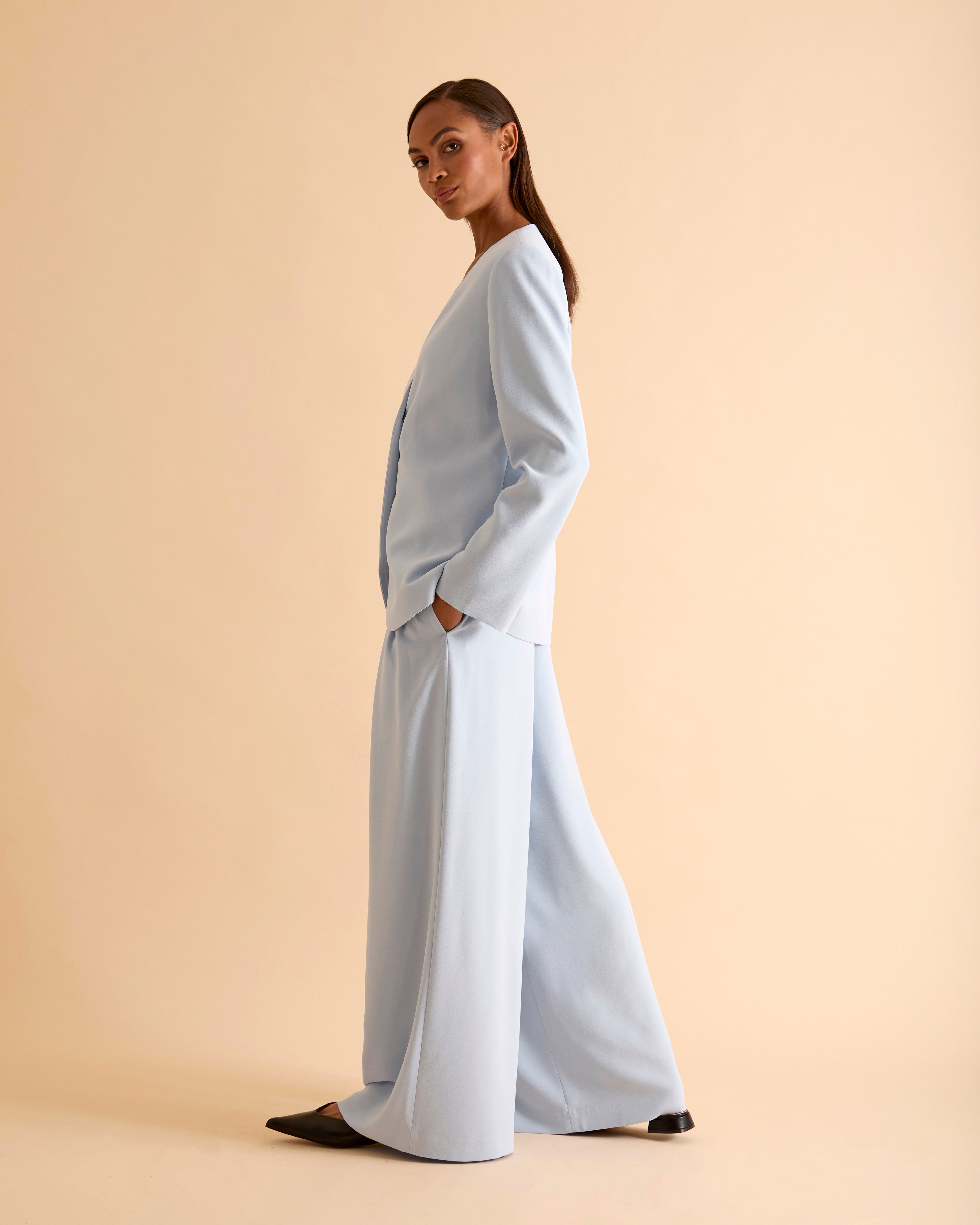 High Waisted Wide Leg Trousers