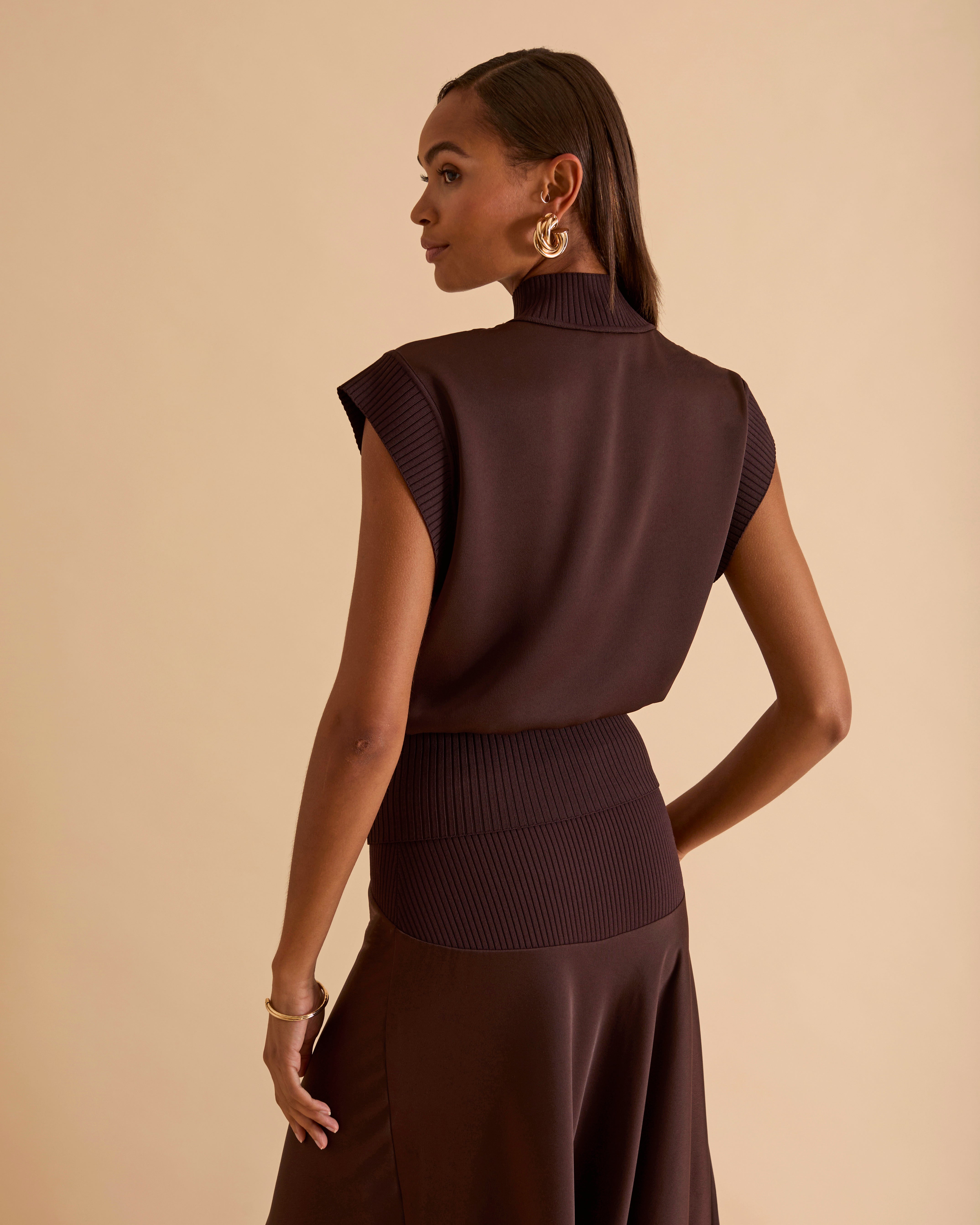 Knit And Woven Mix Top