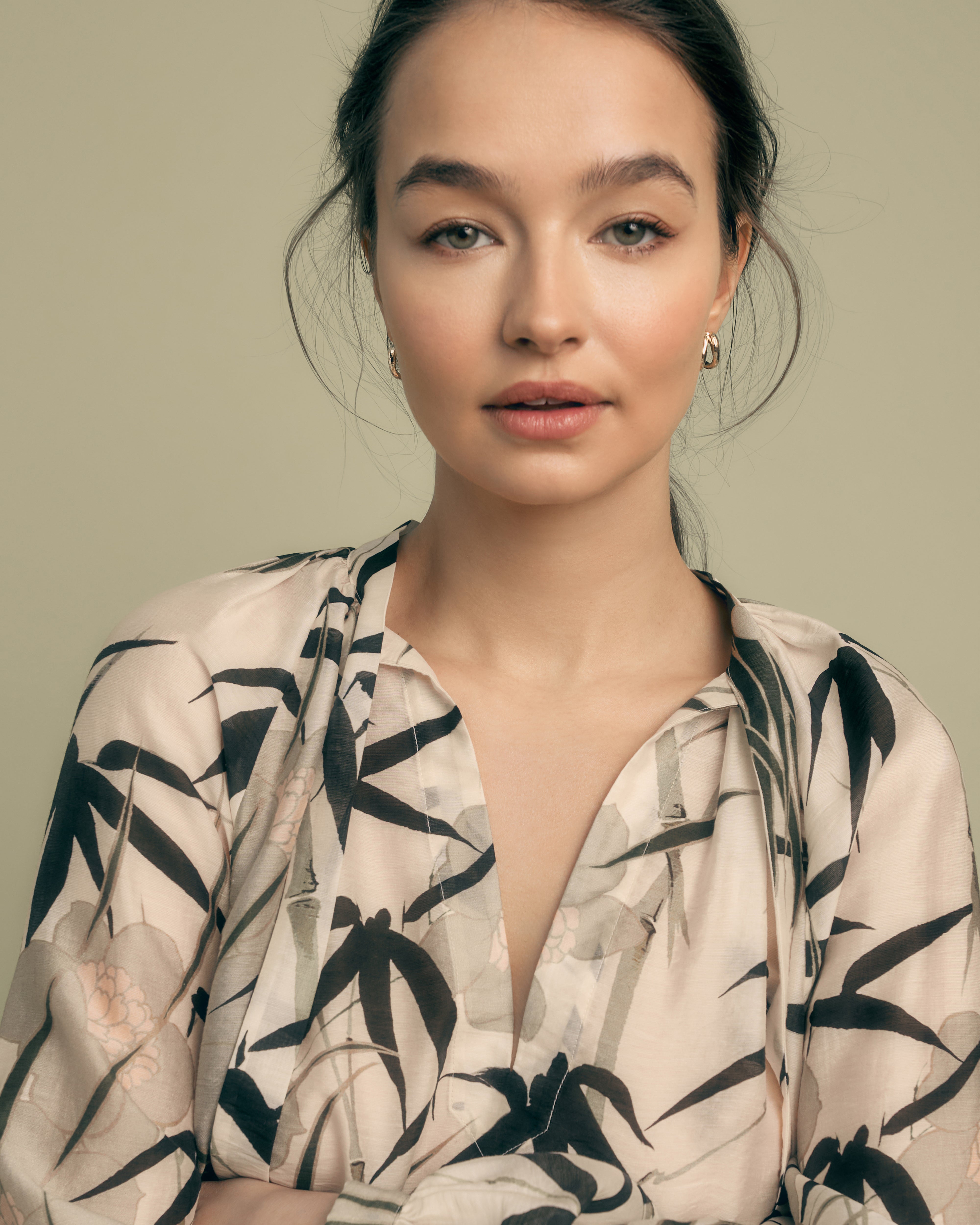 Tie Neck Long Sleeve Blouse