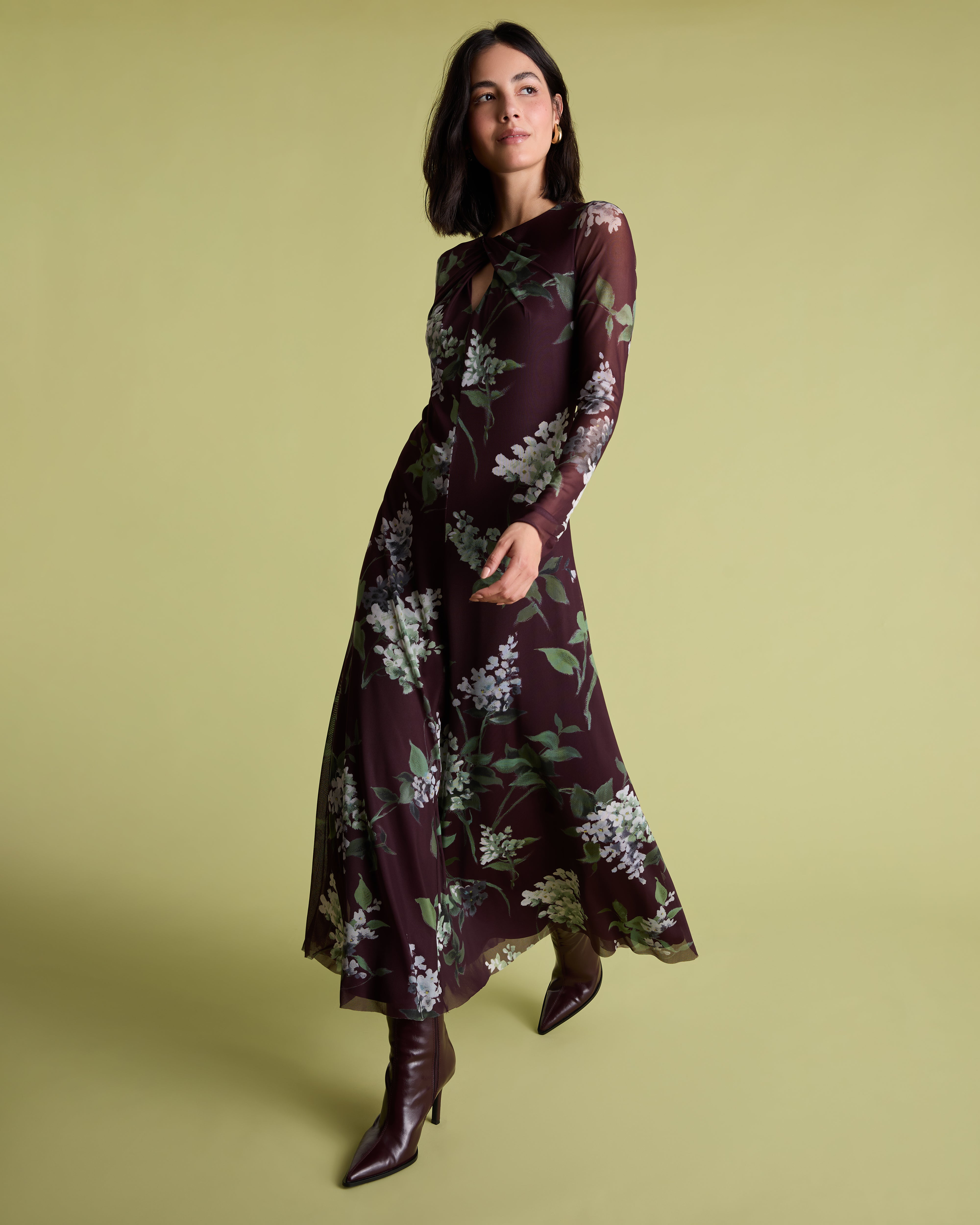 long sleeve floral midi dress Burgundy Sleeved Mesh – Florere The bold print radiates Size:34Waist Adrianna papell cheap clothes Ice Blue Short Lace
