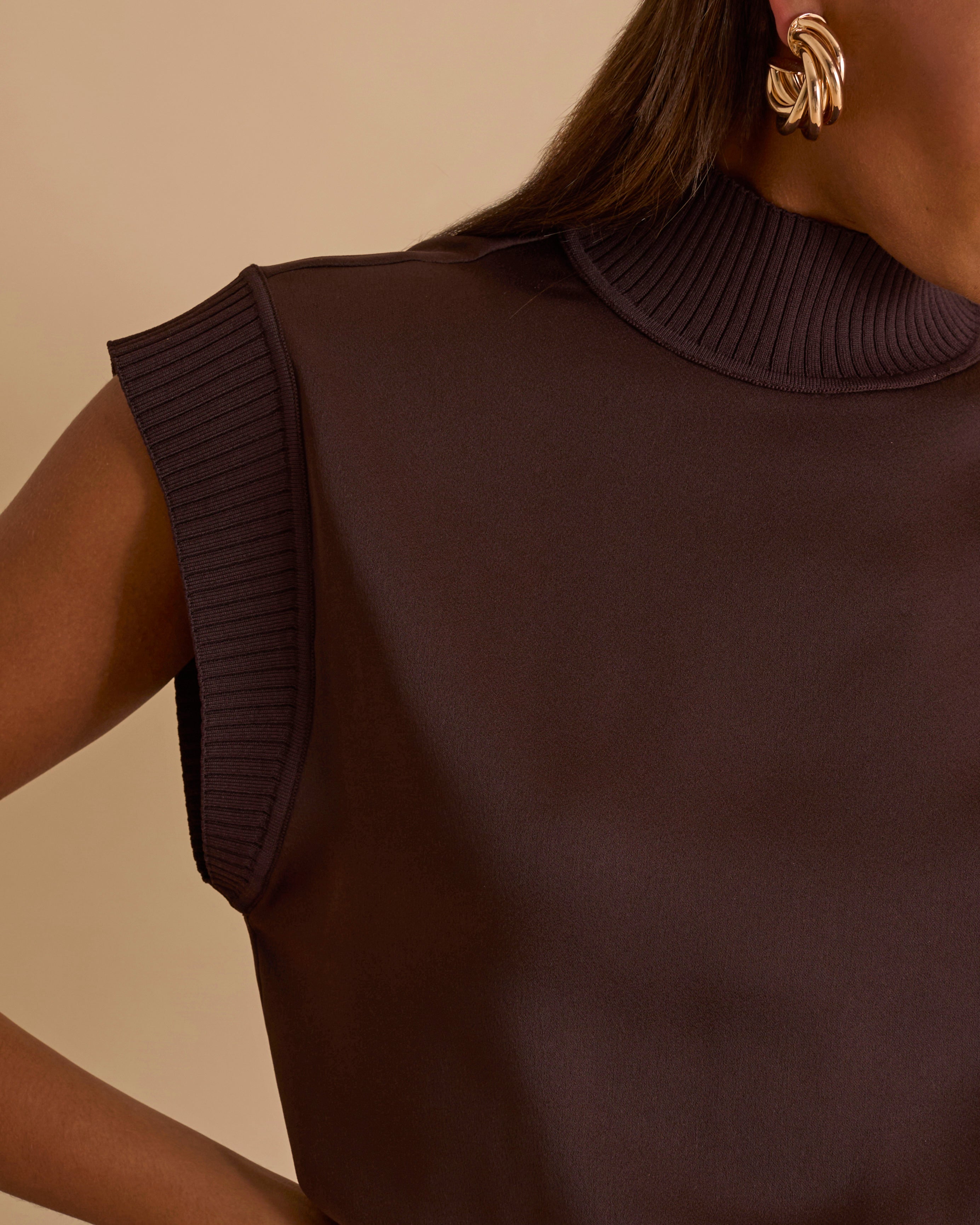 Knit And Woven Mix Top