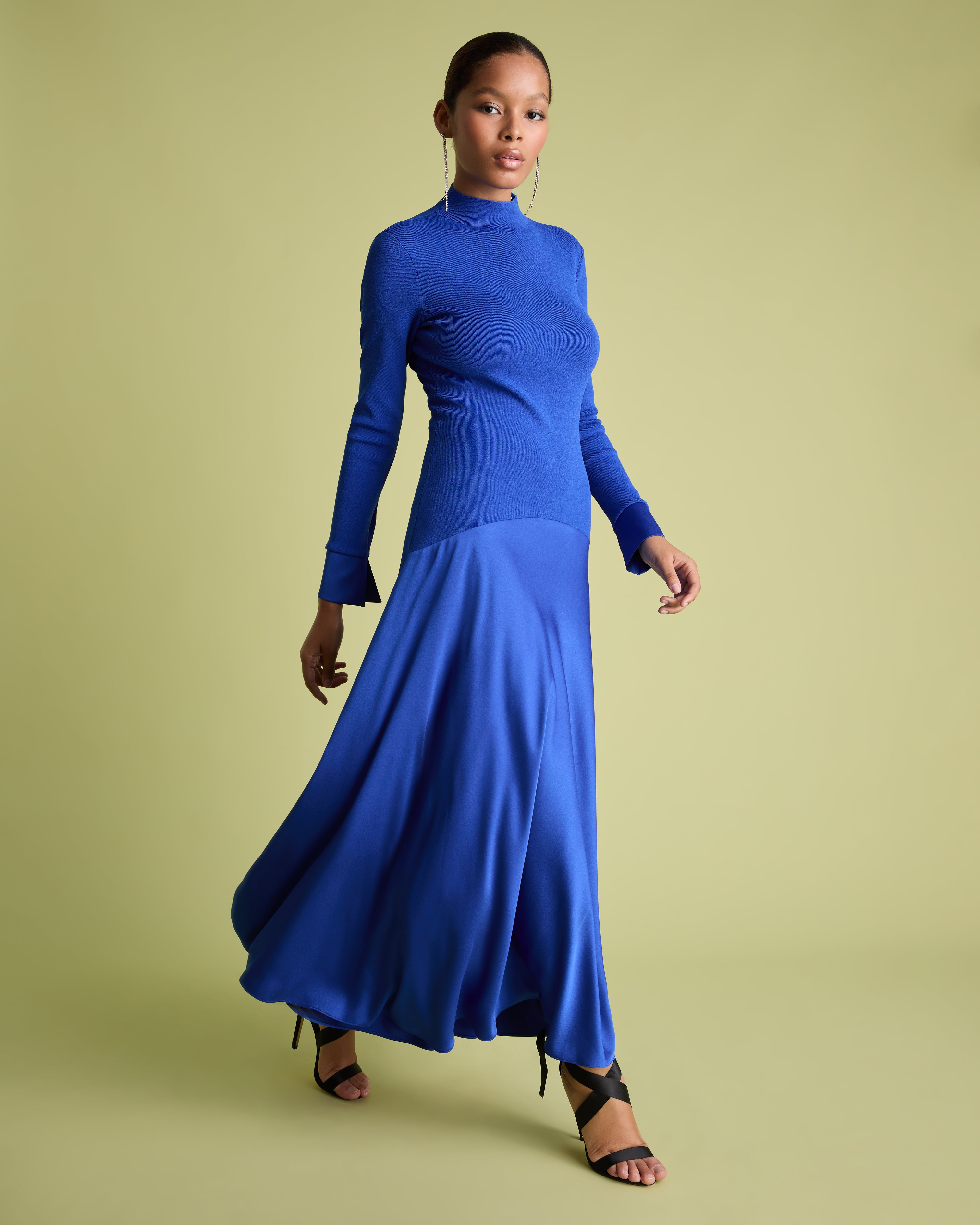 Acacia Bright Blue Mockable Midi Dress