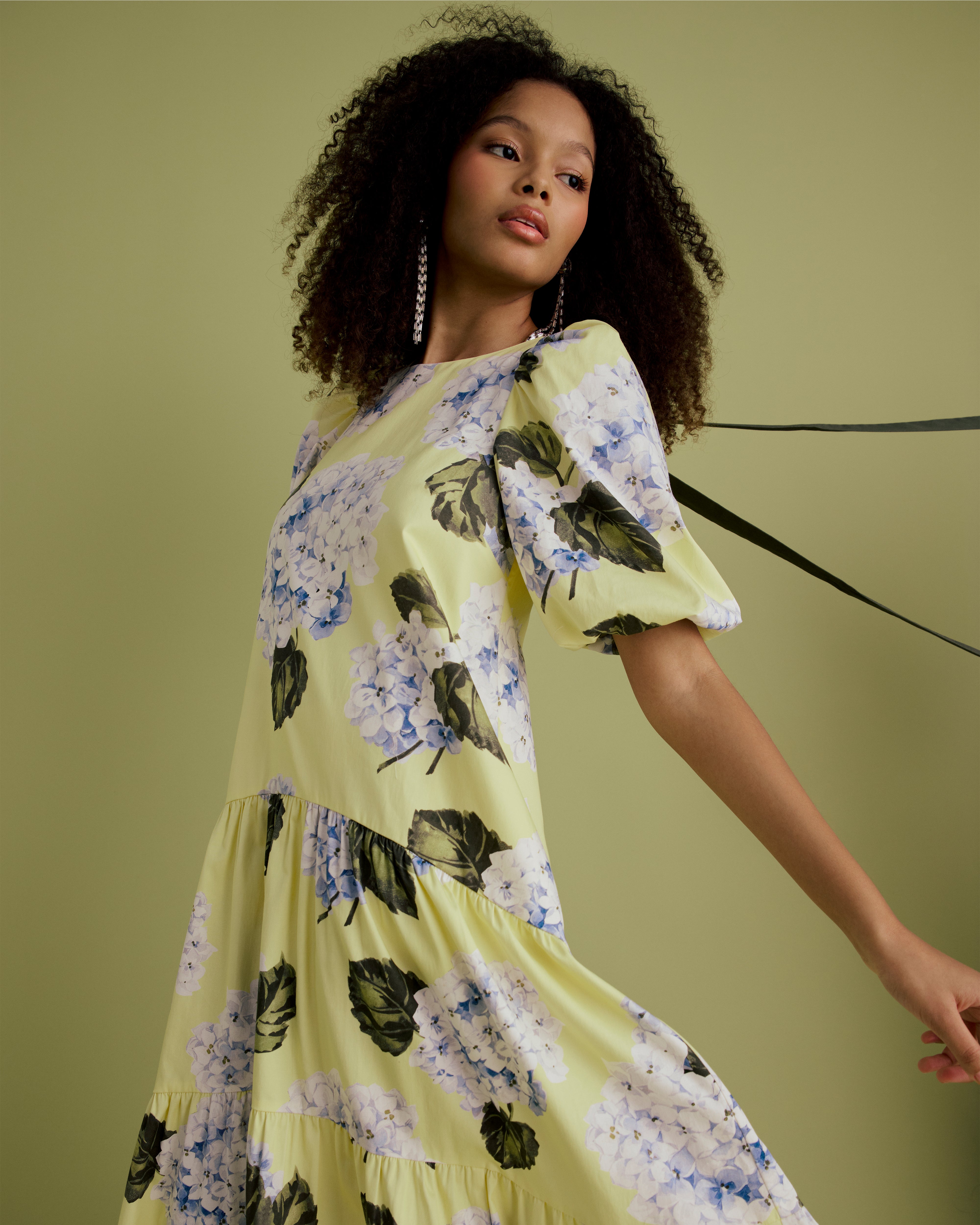 Puff Sleeve Tie Back Midi Dress – Florere