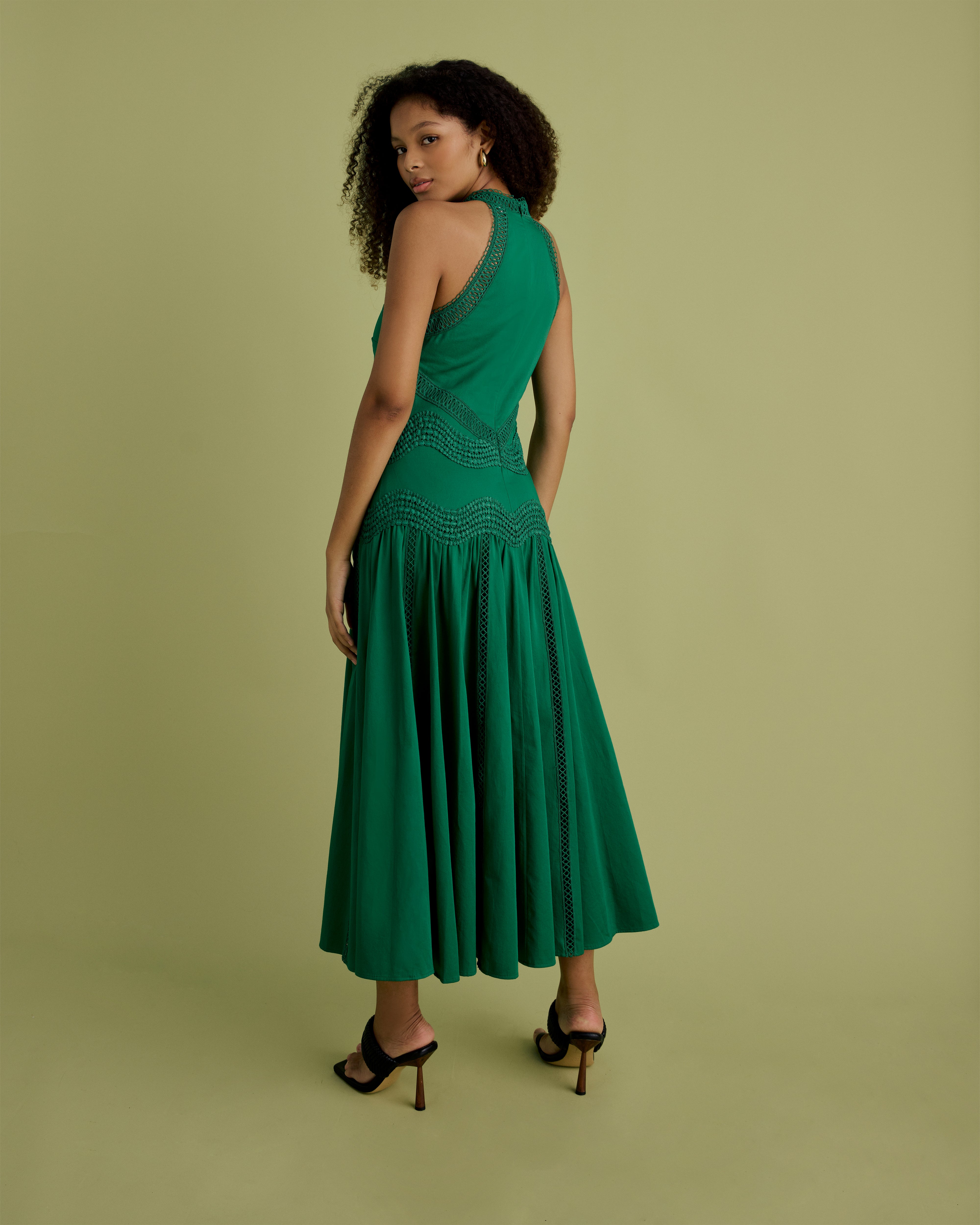 flora lace midi dress in green The Flora Lace Midi Dress in Green by Elliatt. This stunning piece combines intricate lace detailing with a flattering silhouette, making it the perfect choice for any special occasion. From garden parties