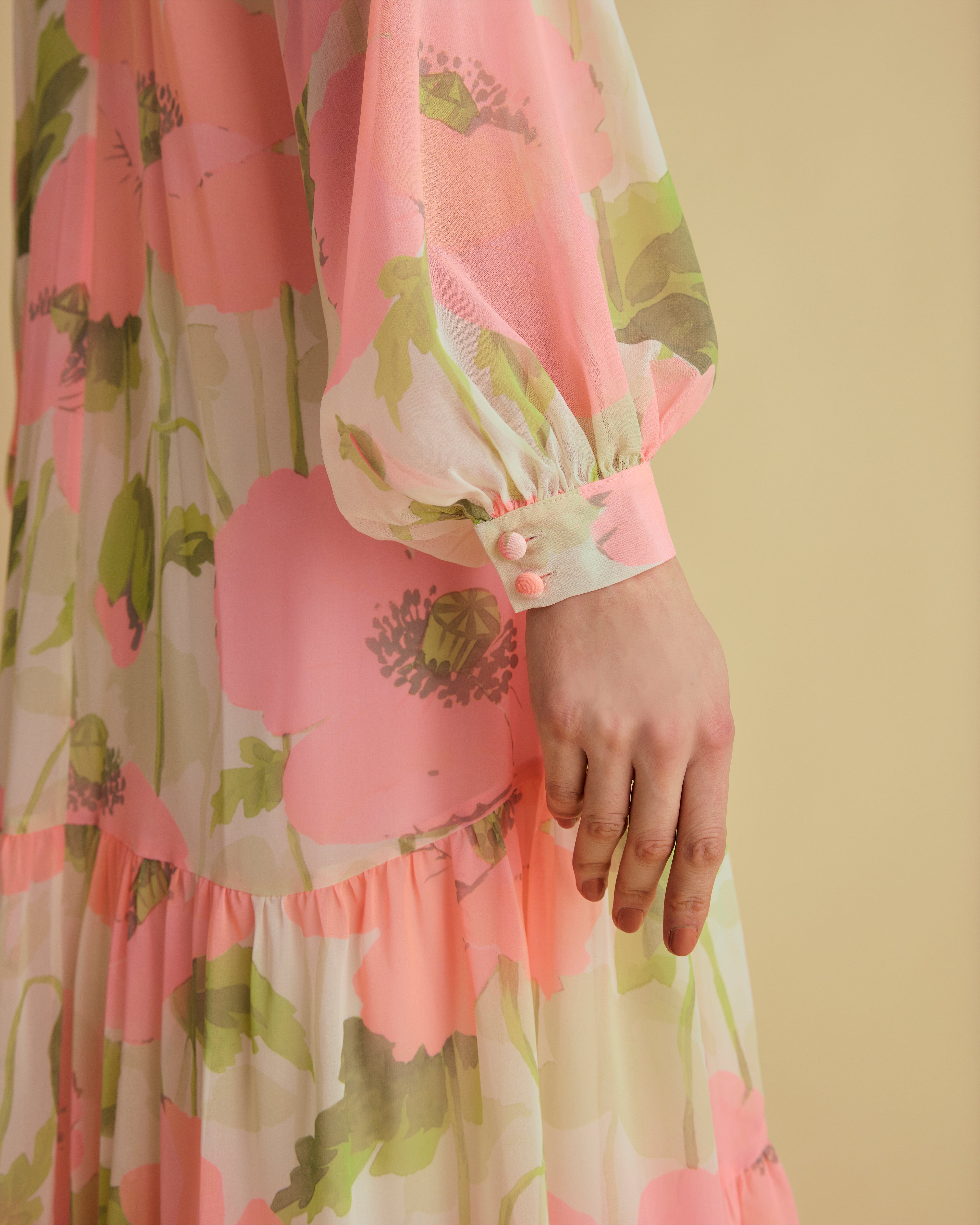 Tie Neck Midi Dress