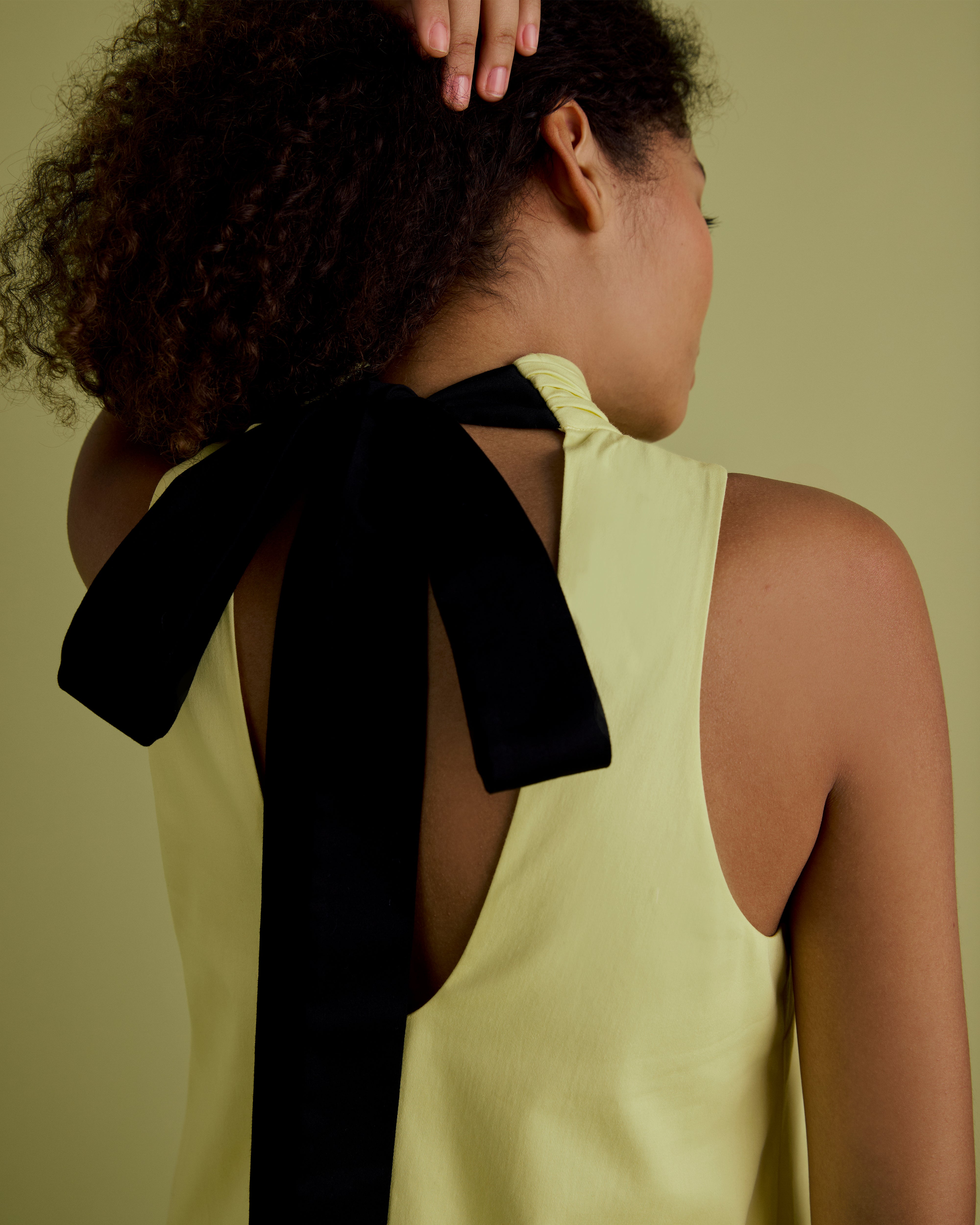 Tie Back Cotton Midi Dress