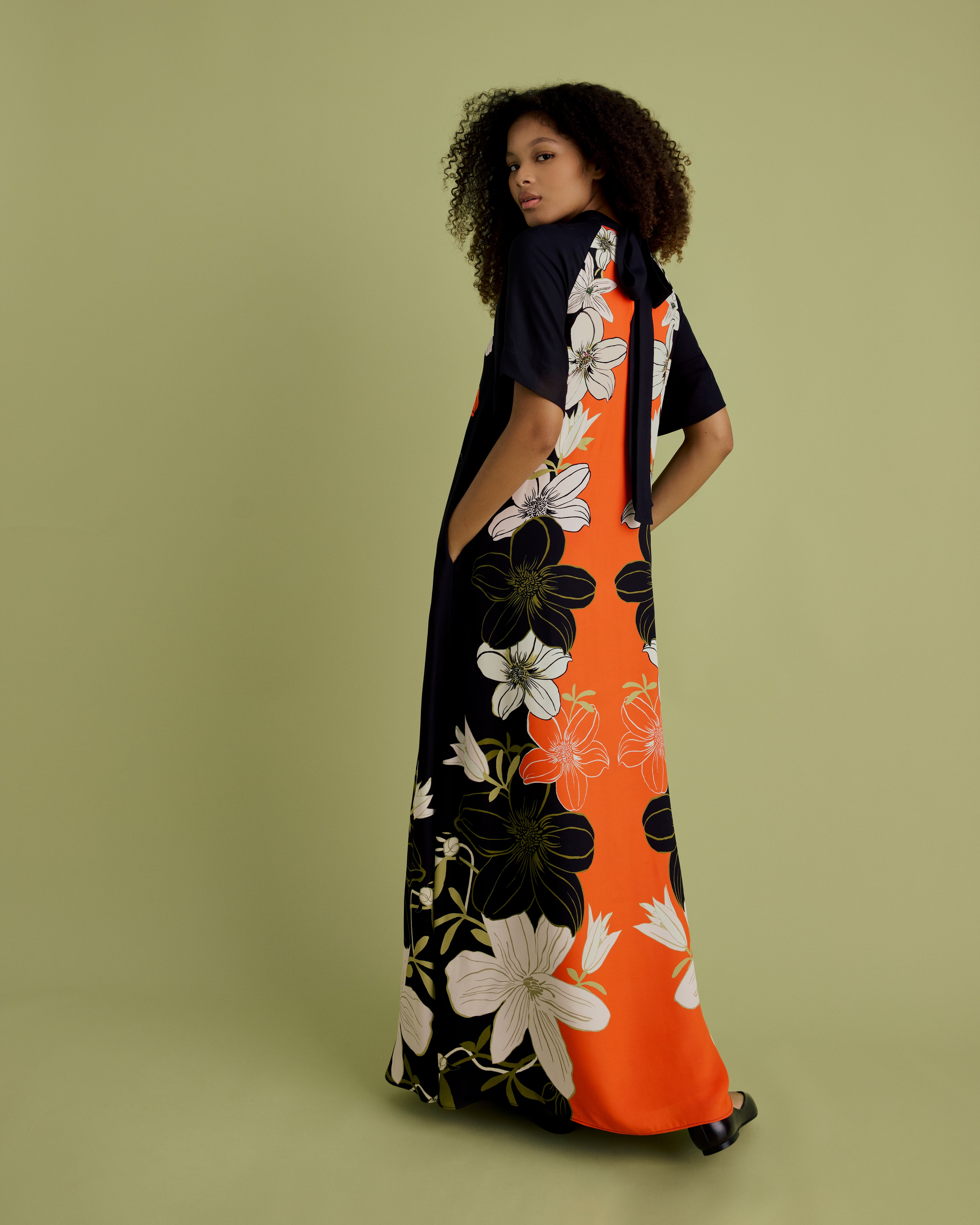 florere maxi dress Buy Florere Pleated Tie Neck Maxi Dress from Next USA
