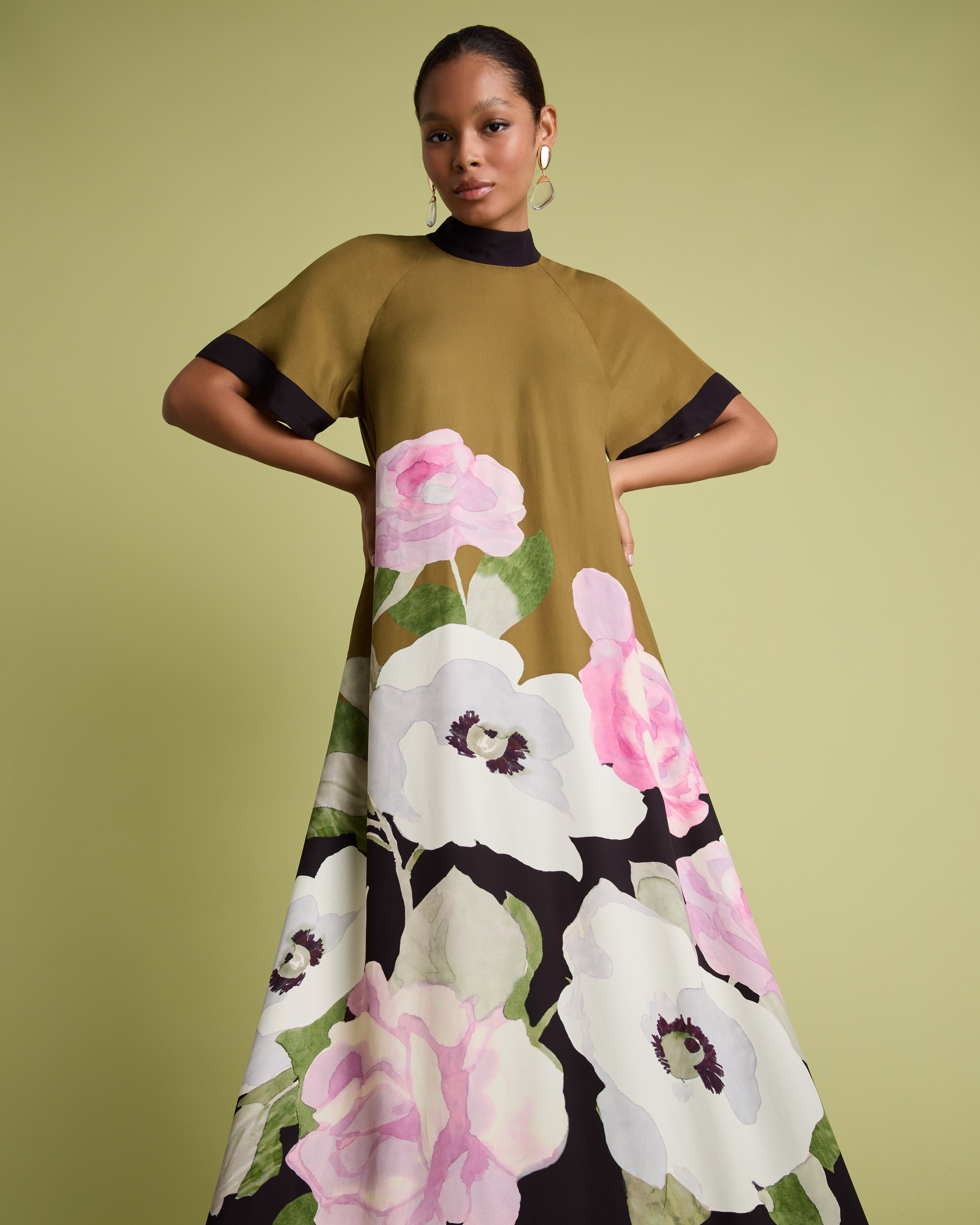 Floral Print Maxi Column Dress
