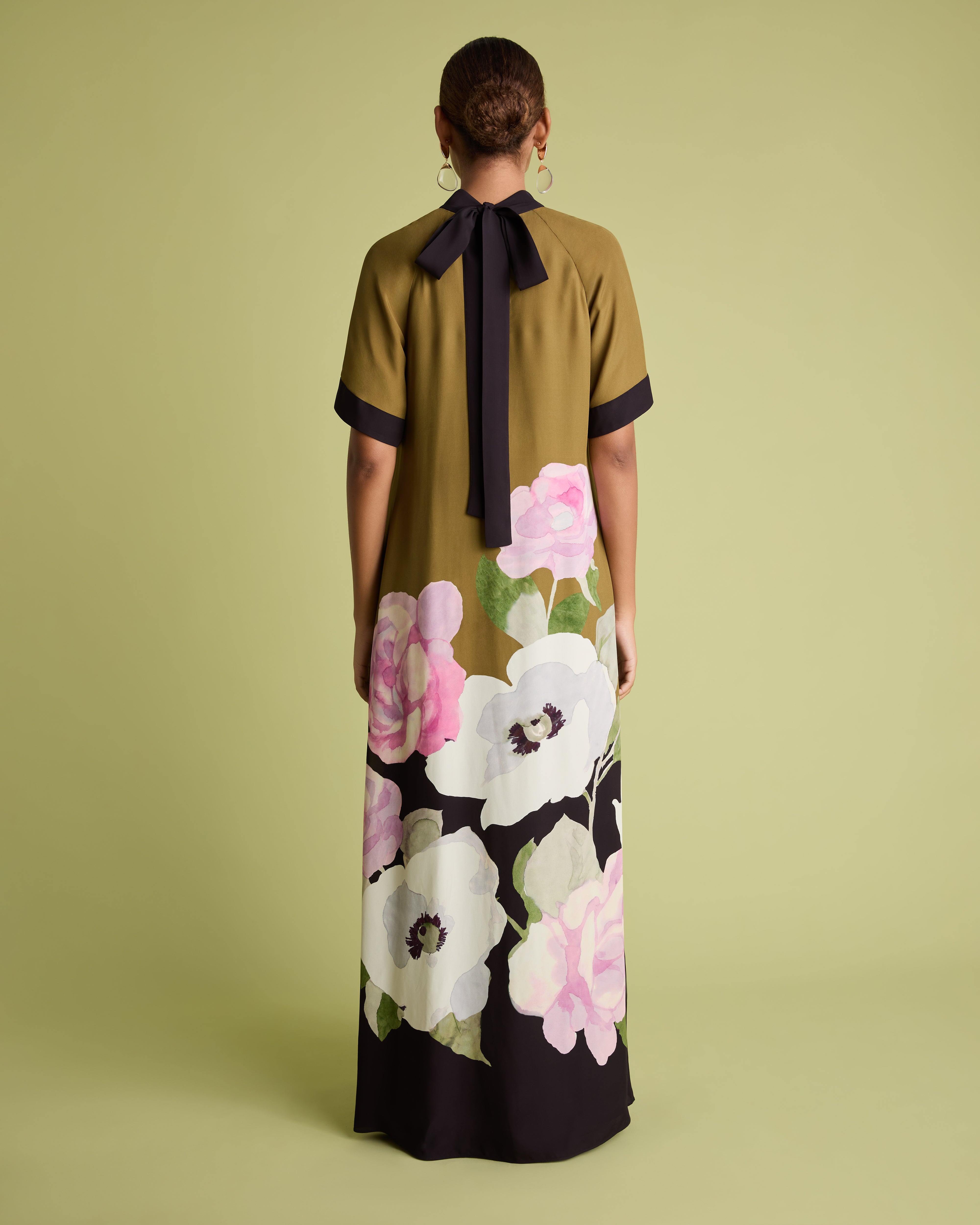 Floral Print Maxi Column Dress