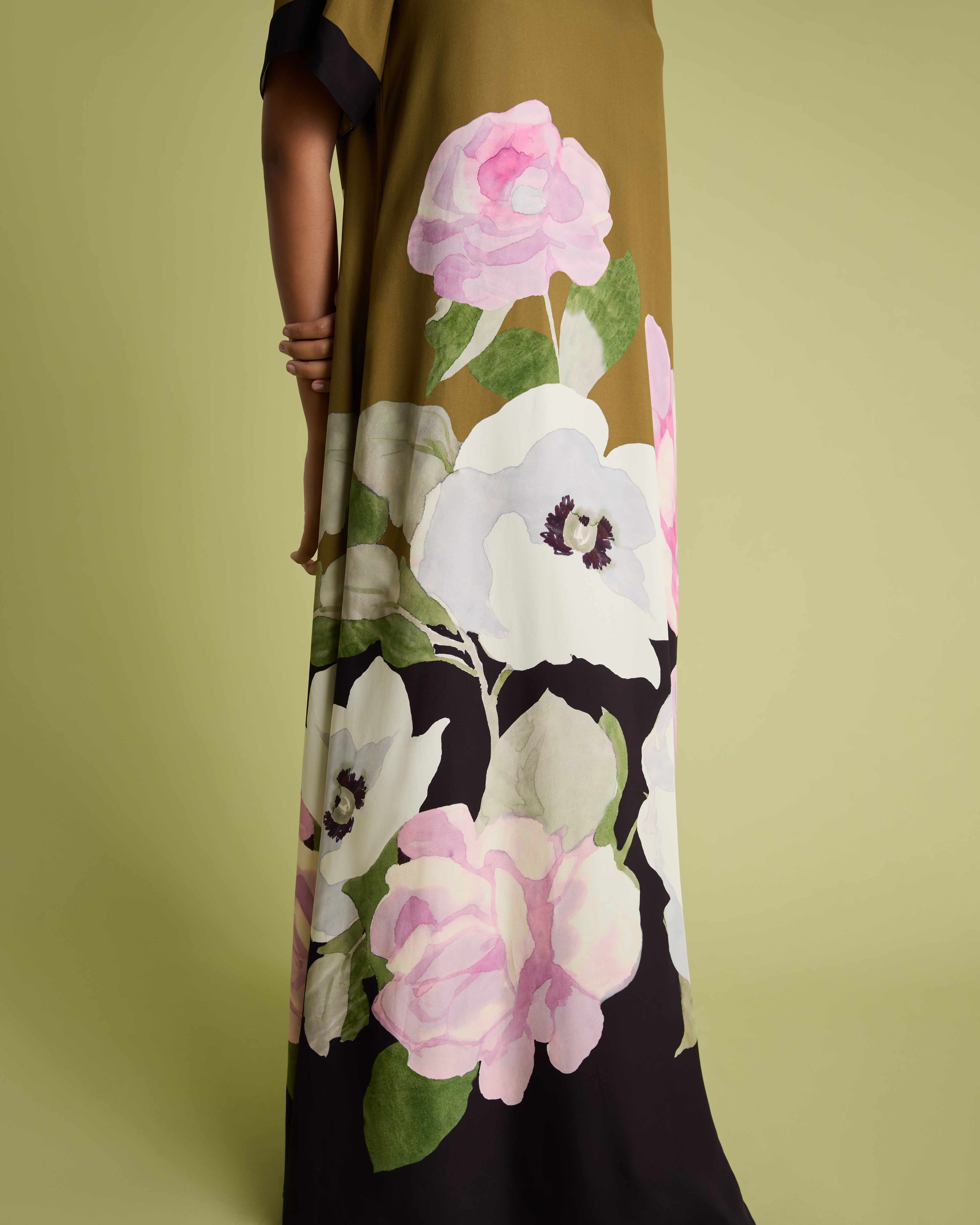 Floral Print Maxi Column Dress