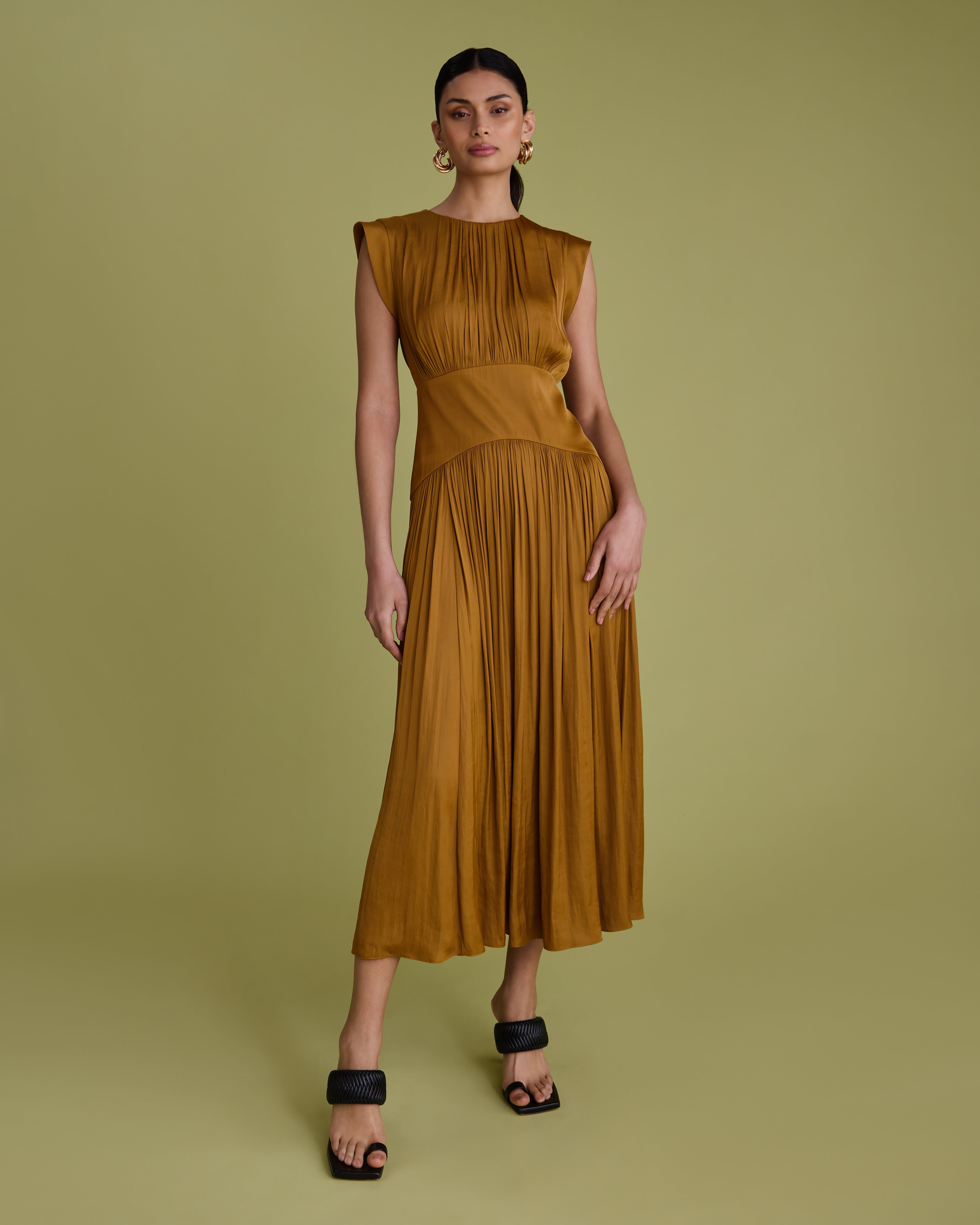 Shoulder Detail Midi Dress