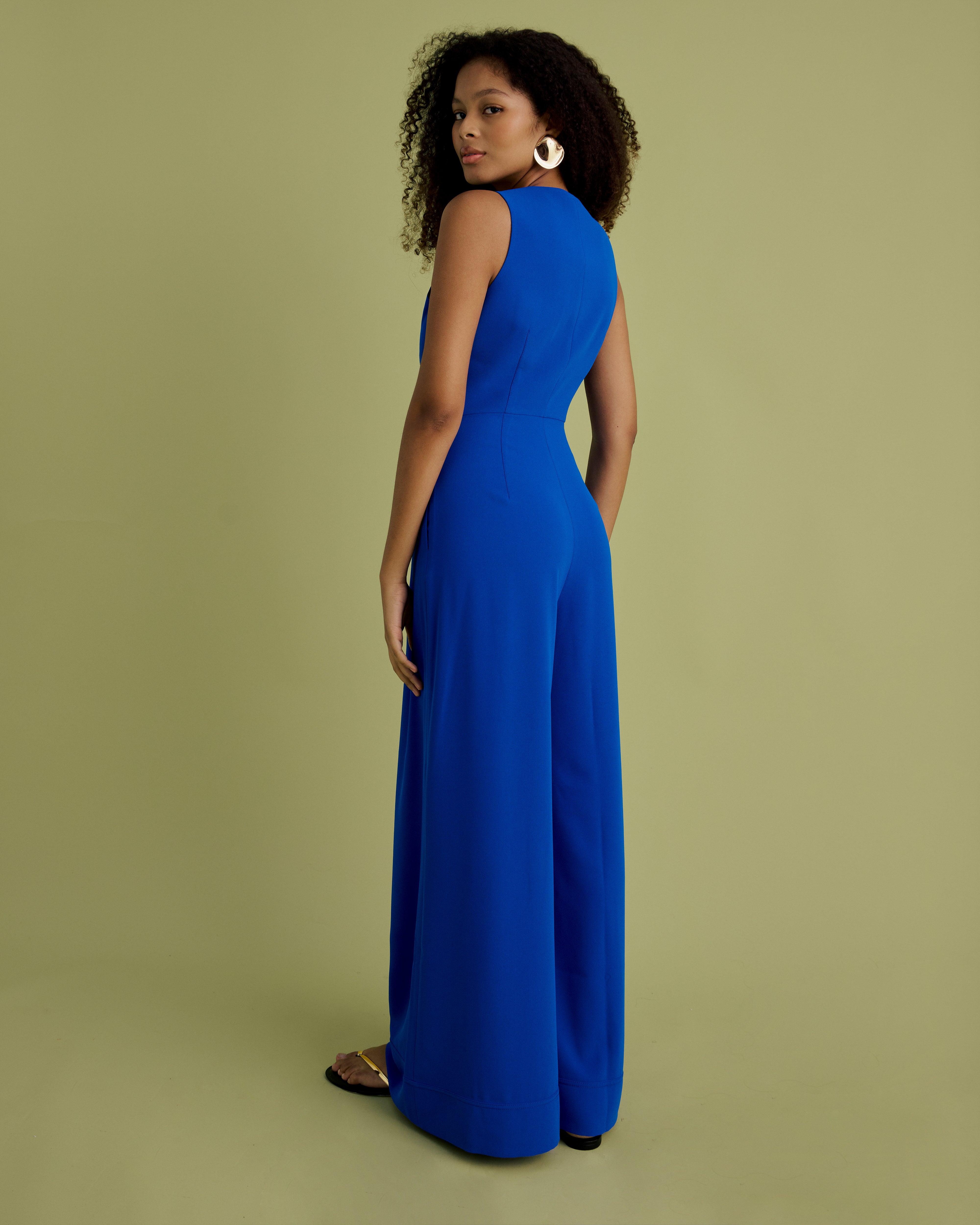 Fit And Flare Wide Leg Jumpsuit