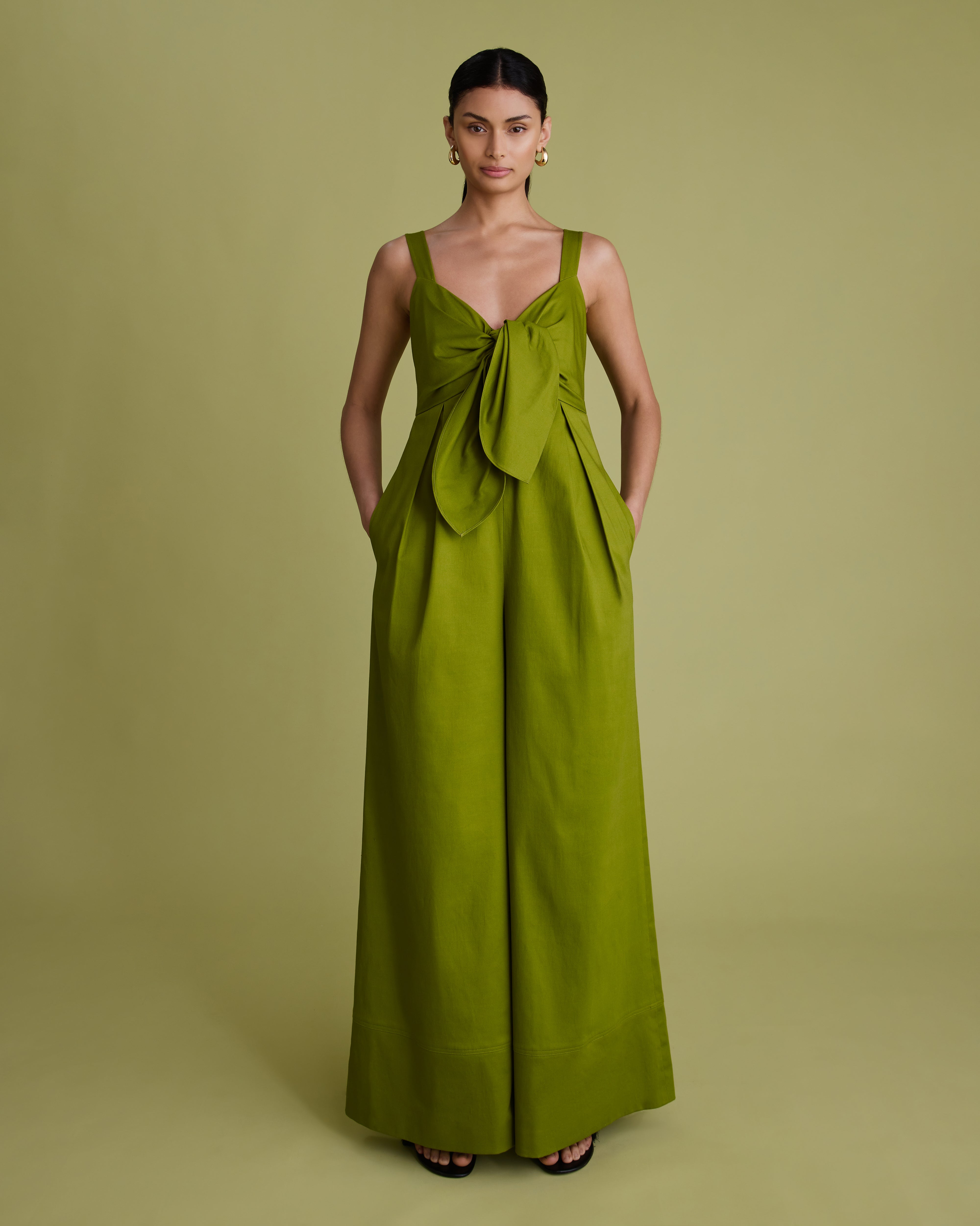 Tie Front Wide Leg Jumpsuit