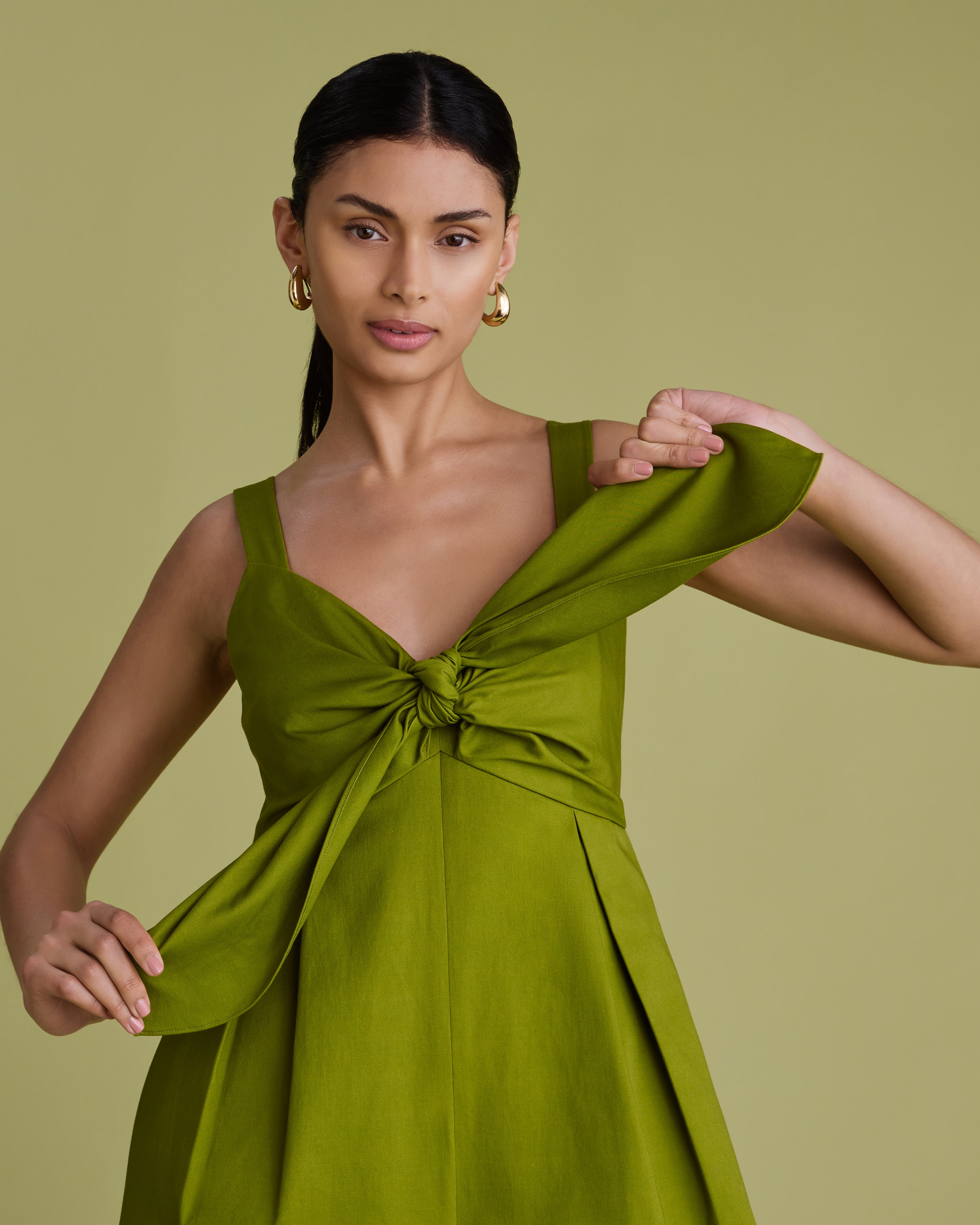 Tie Front Wide Leg Jumpsuit Florere Tie Front Wide Leg Jumpsuit Florere