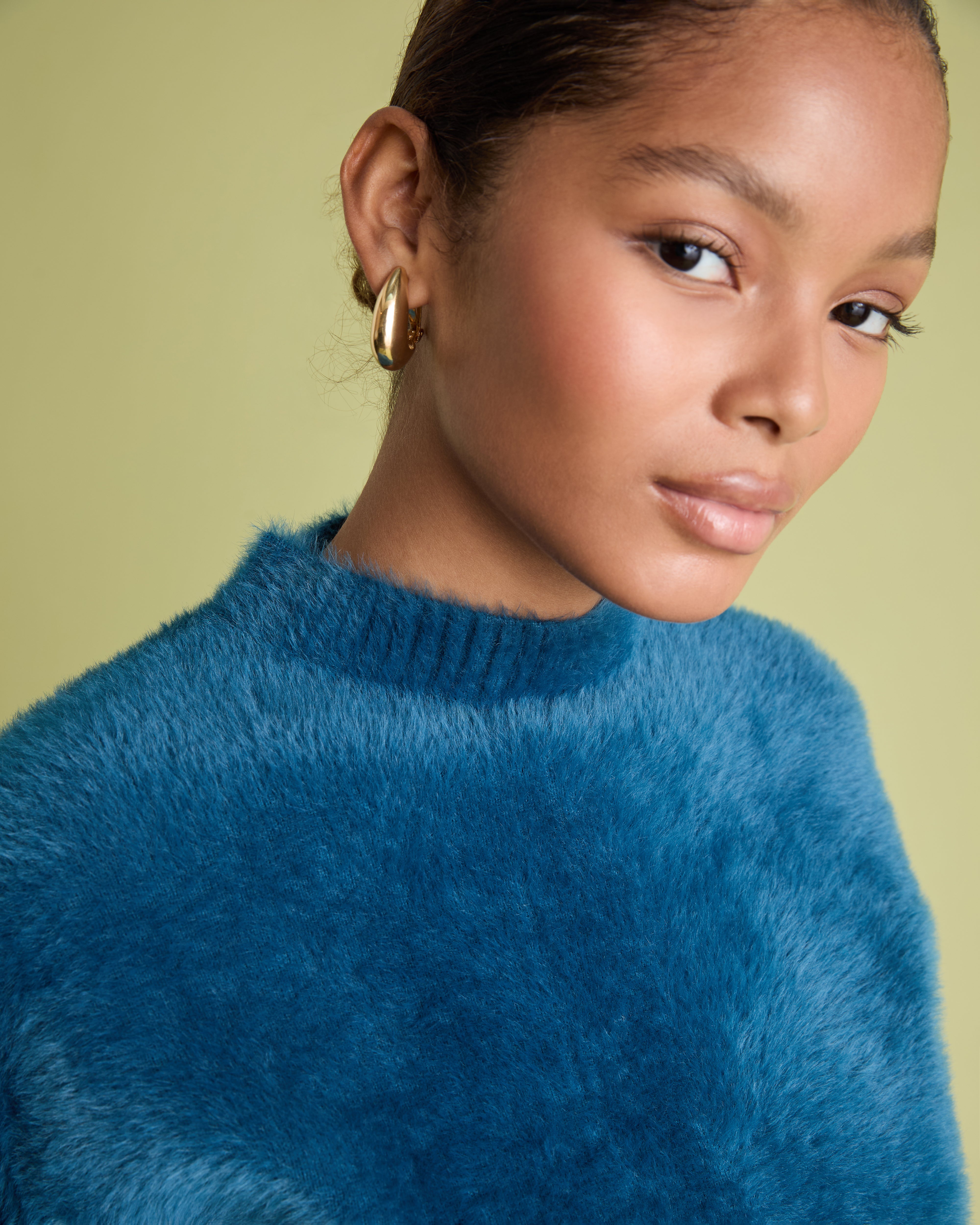 Turquoise Fluffy Knit Jumper