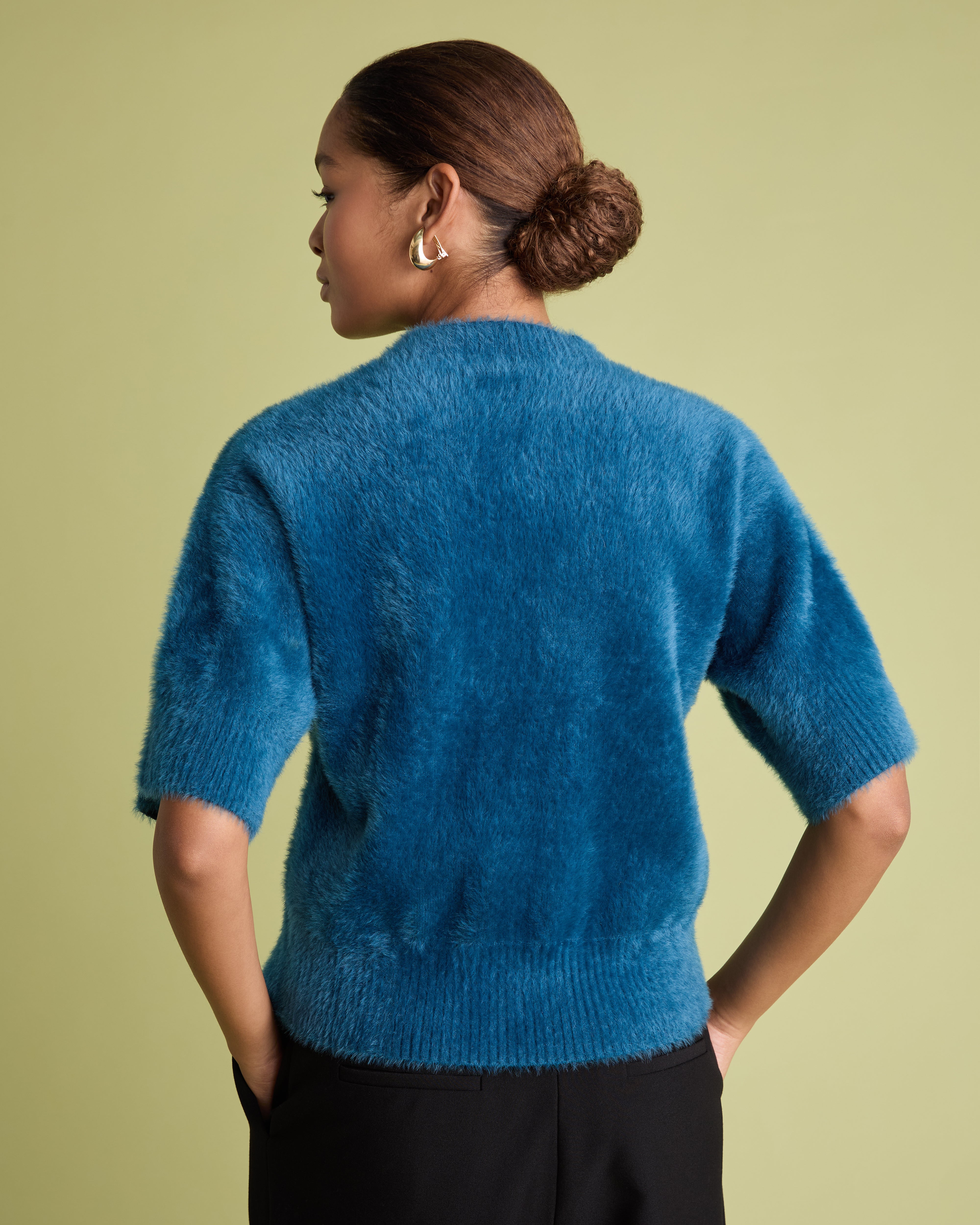 Turquoise Fluffy Knit Jumper