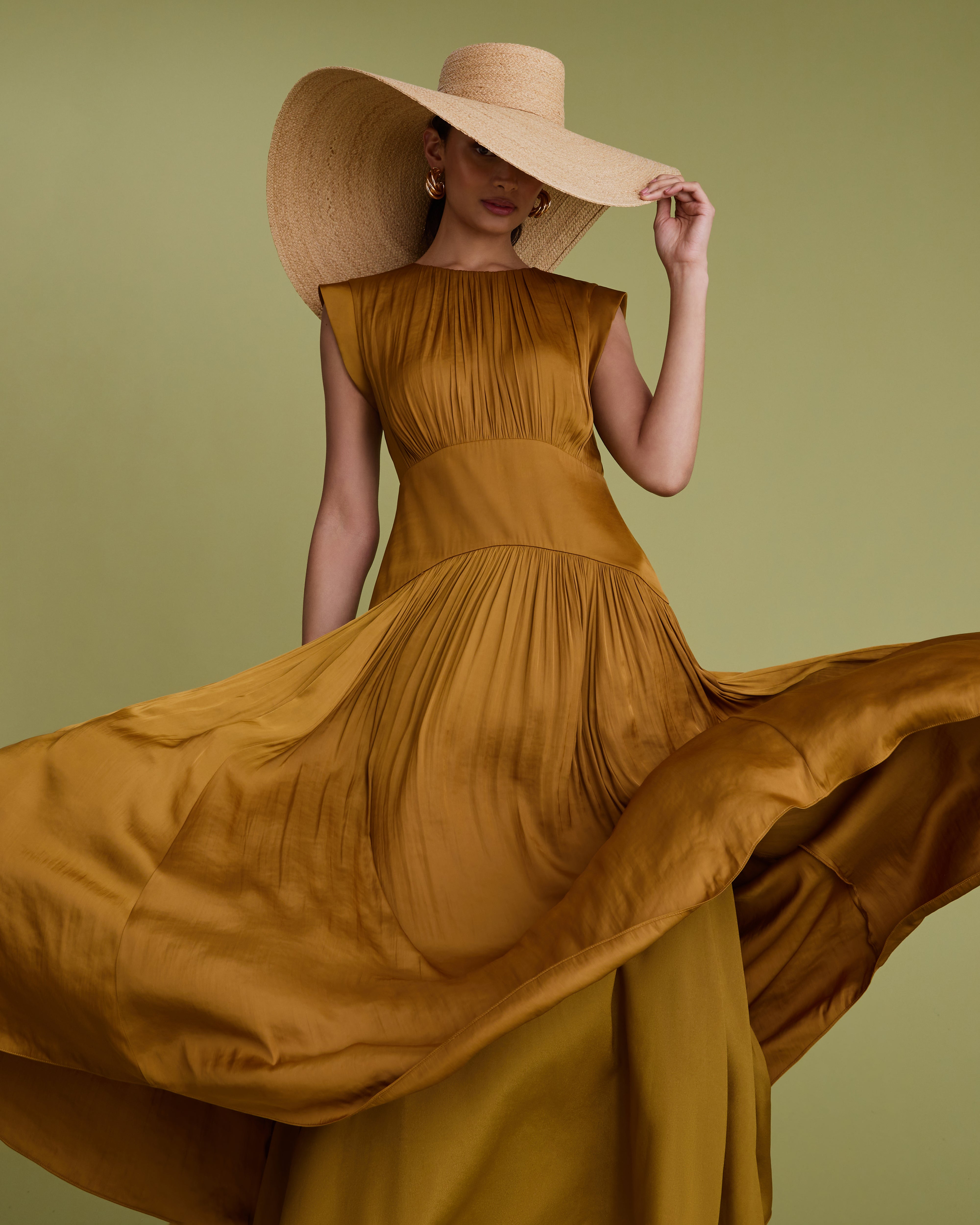 Shoulder Detail Sleeveless Midi Dress