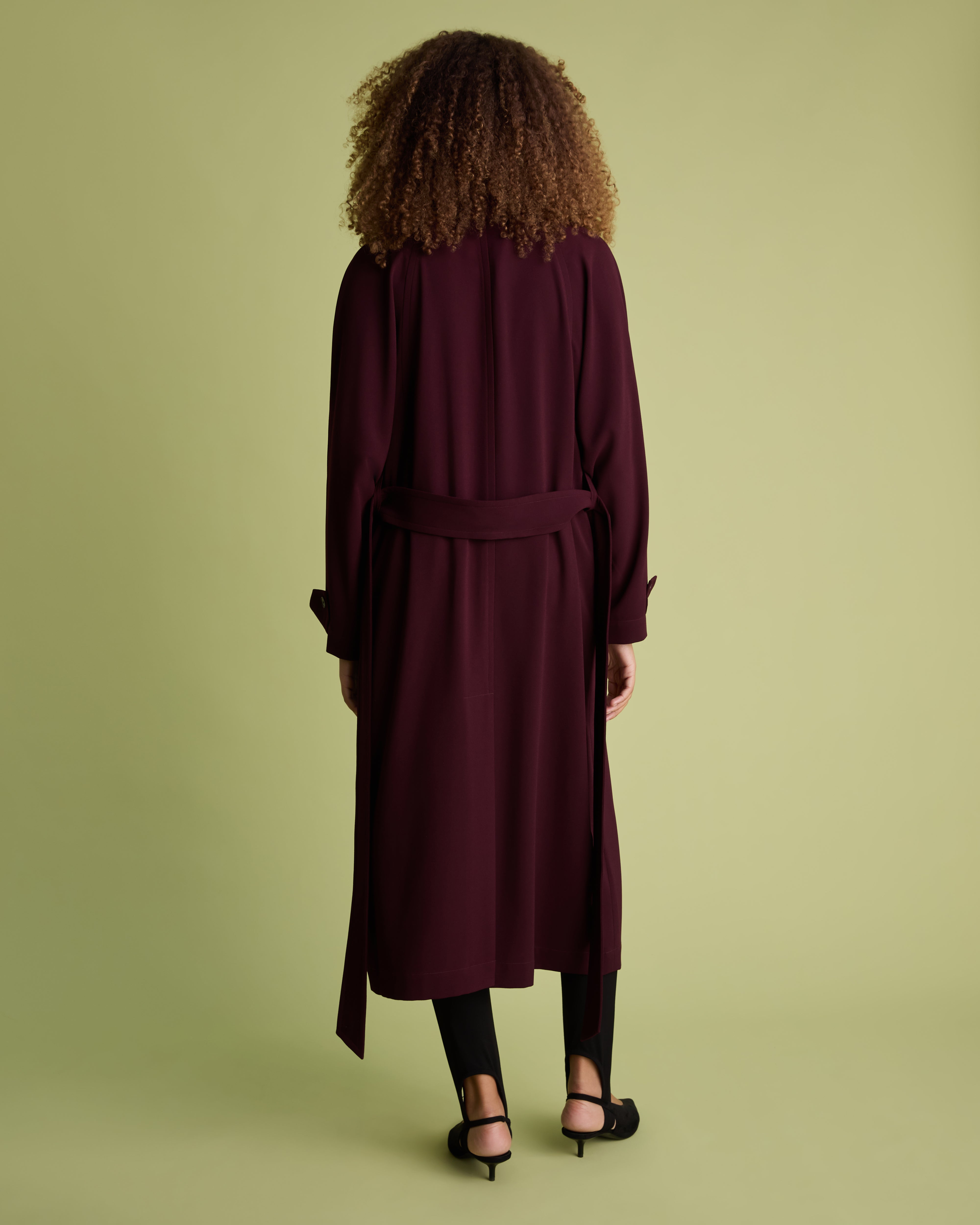 Burgundy Deconstructed Trench Coat