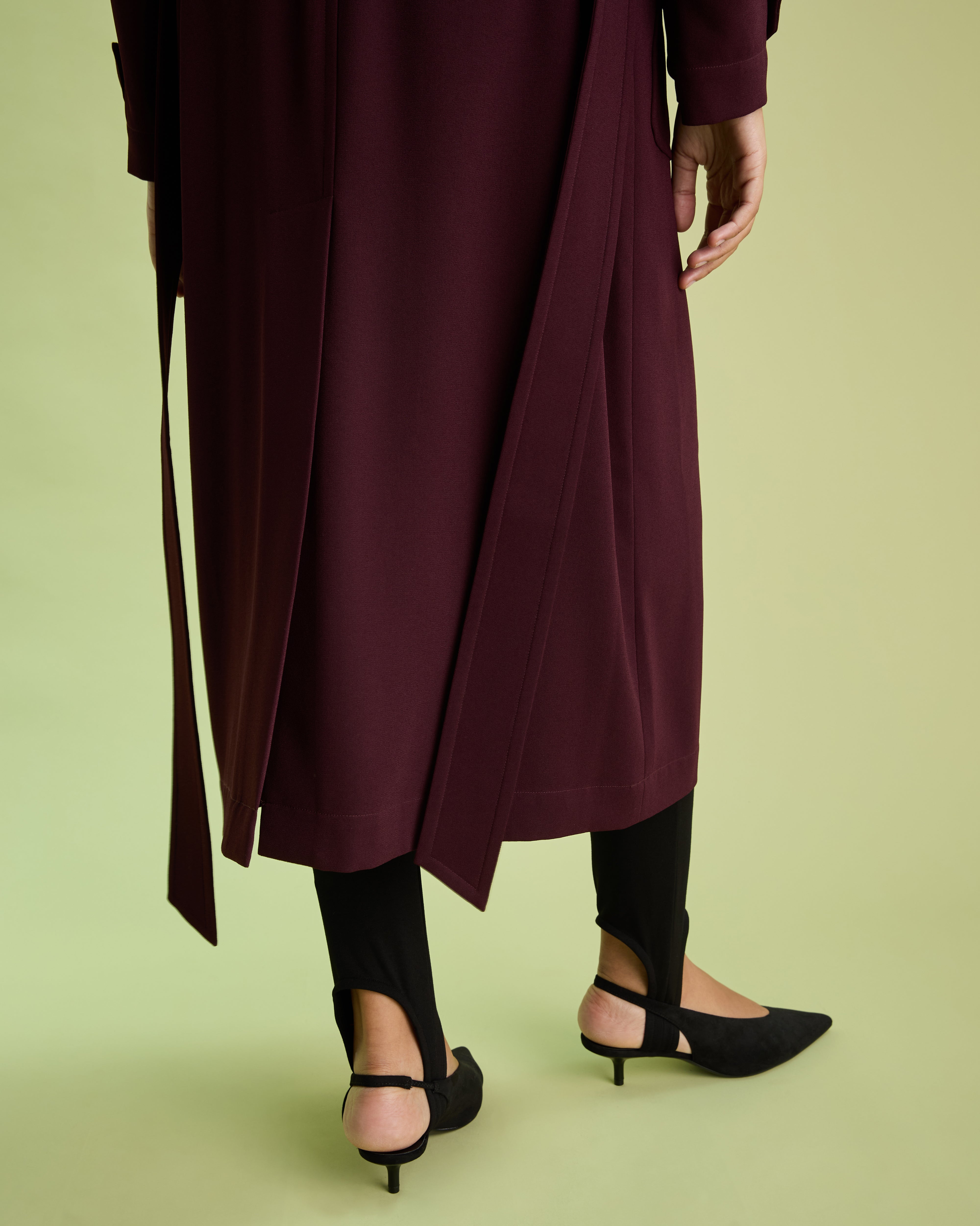 Burgundy Deconstructed Trench Coat