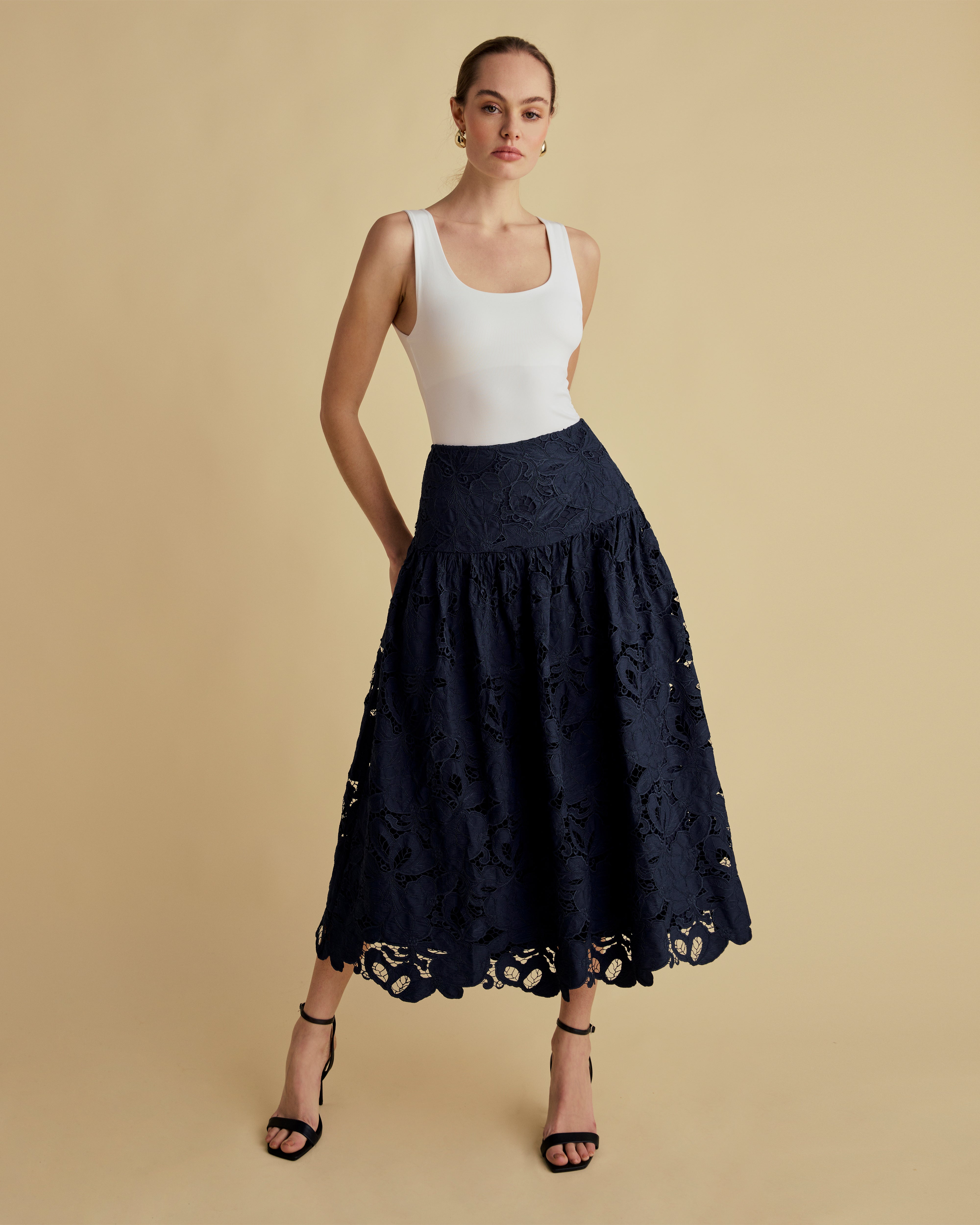 Lace Midi Skirt