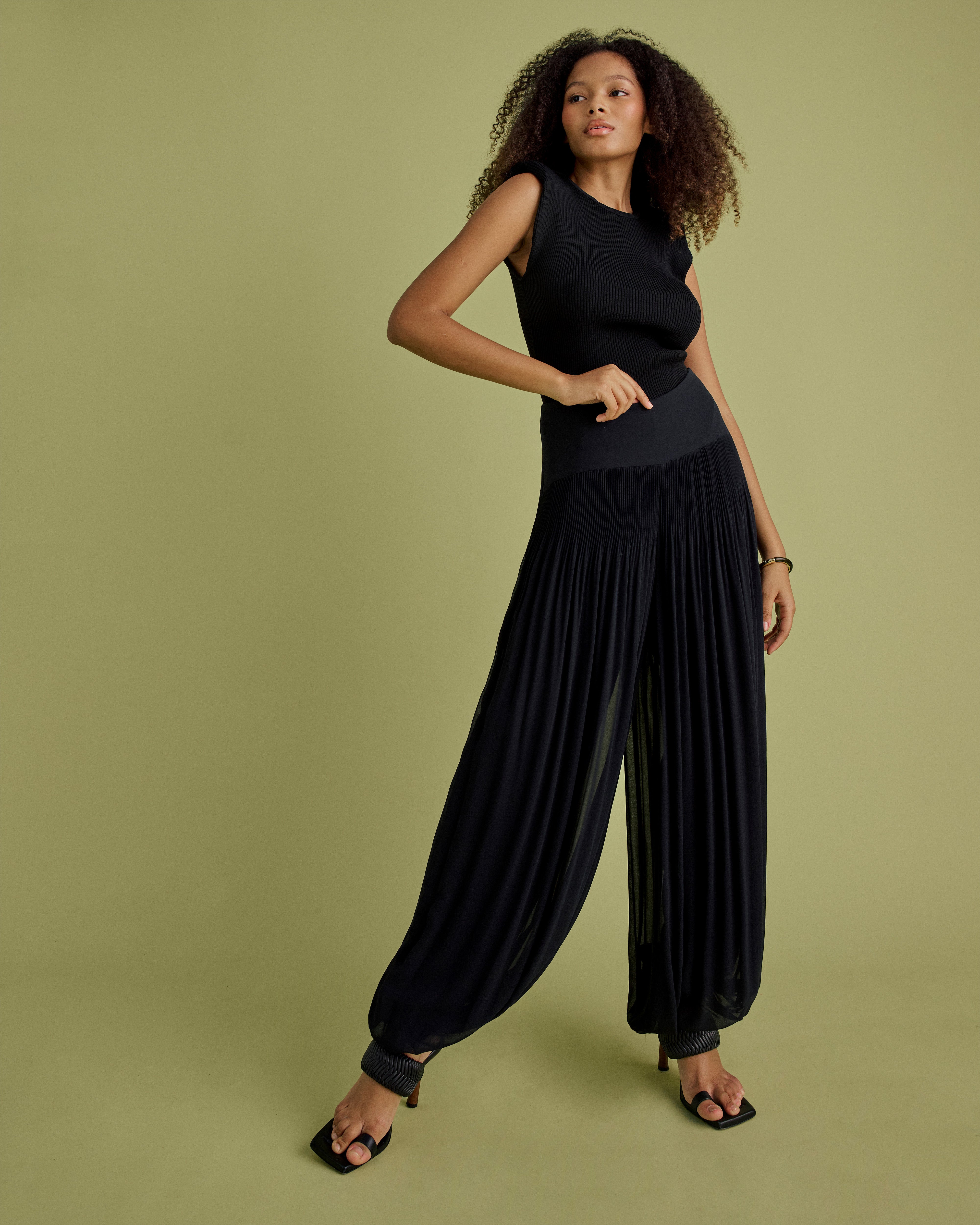 Pleated Balloon Trousers