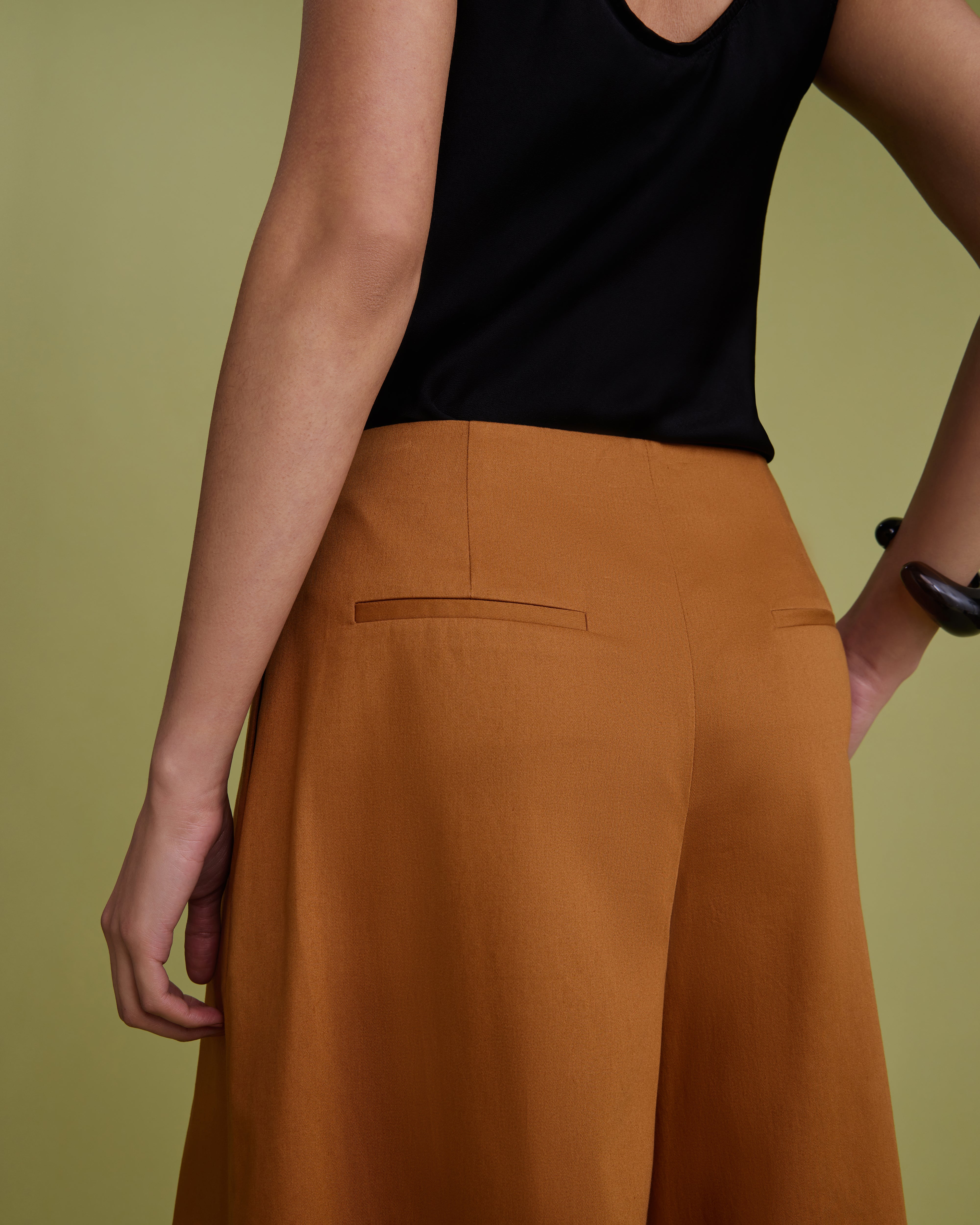 Deep Pleat Wide Leg Trousers