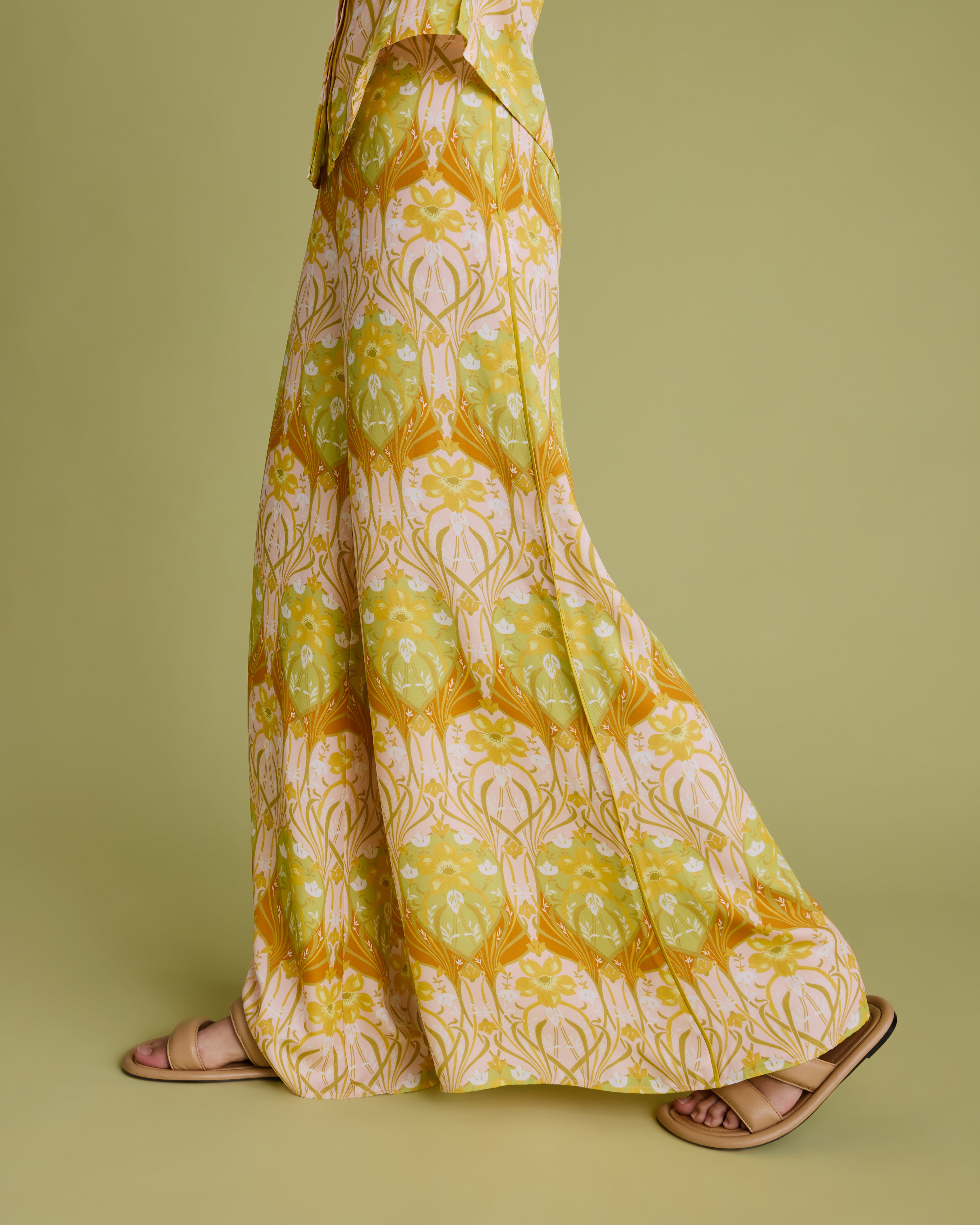 Printed Wide Leg Trousers