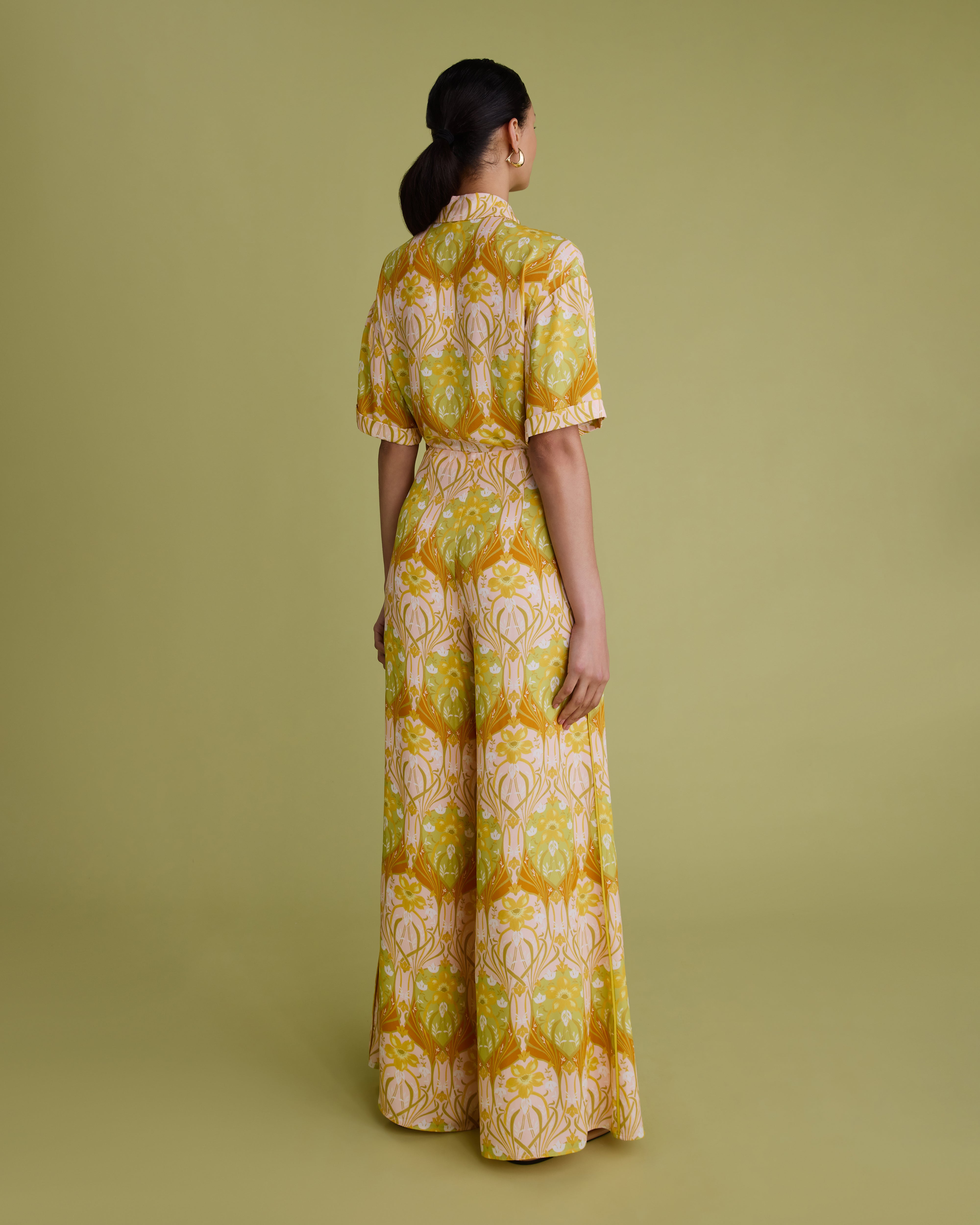 Printed Wide Leg Trousers