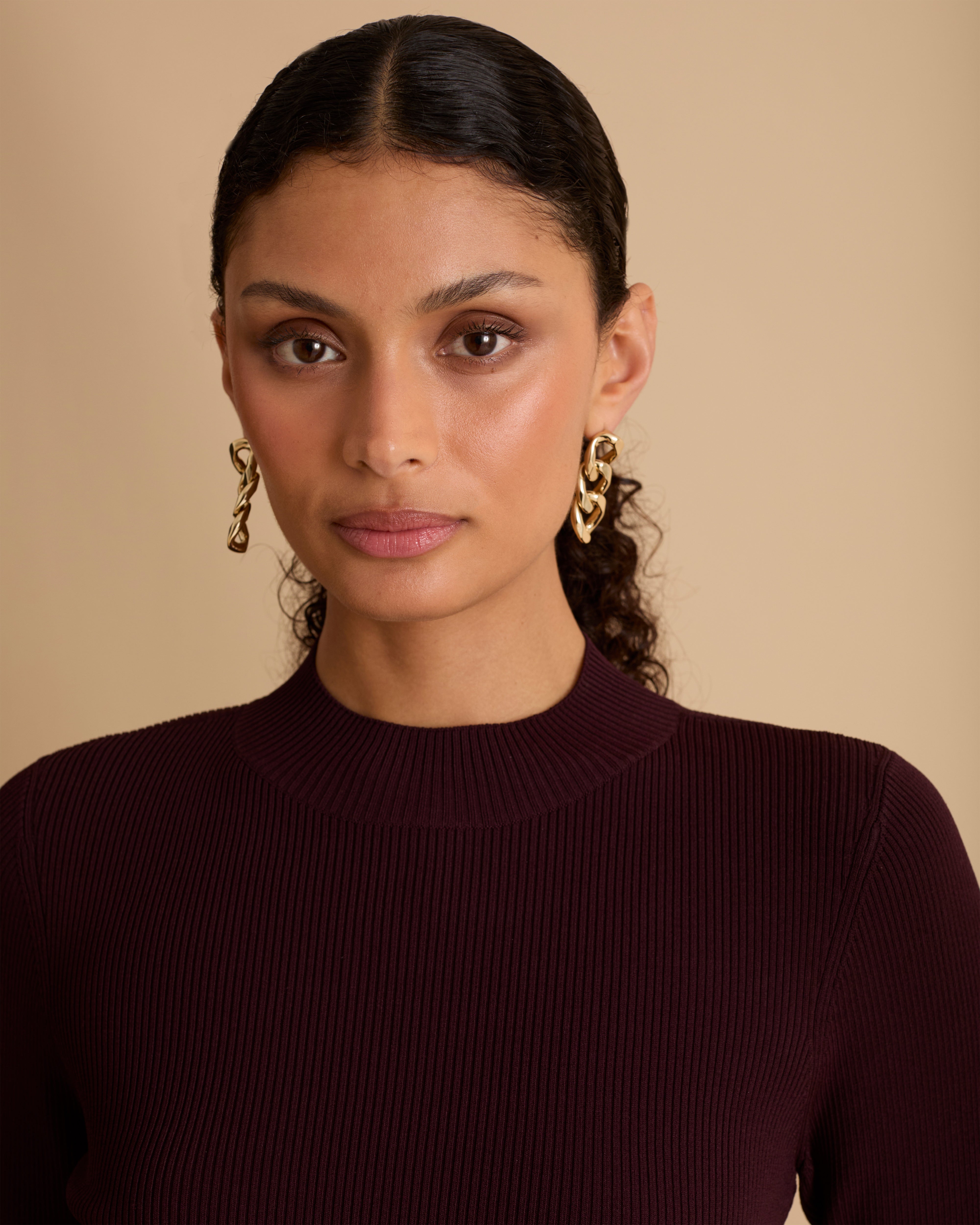 Rib Knit Detail Peplum Jumper