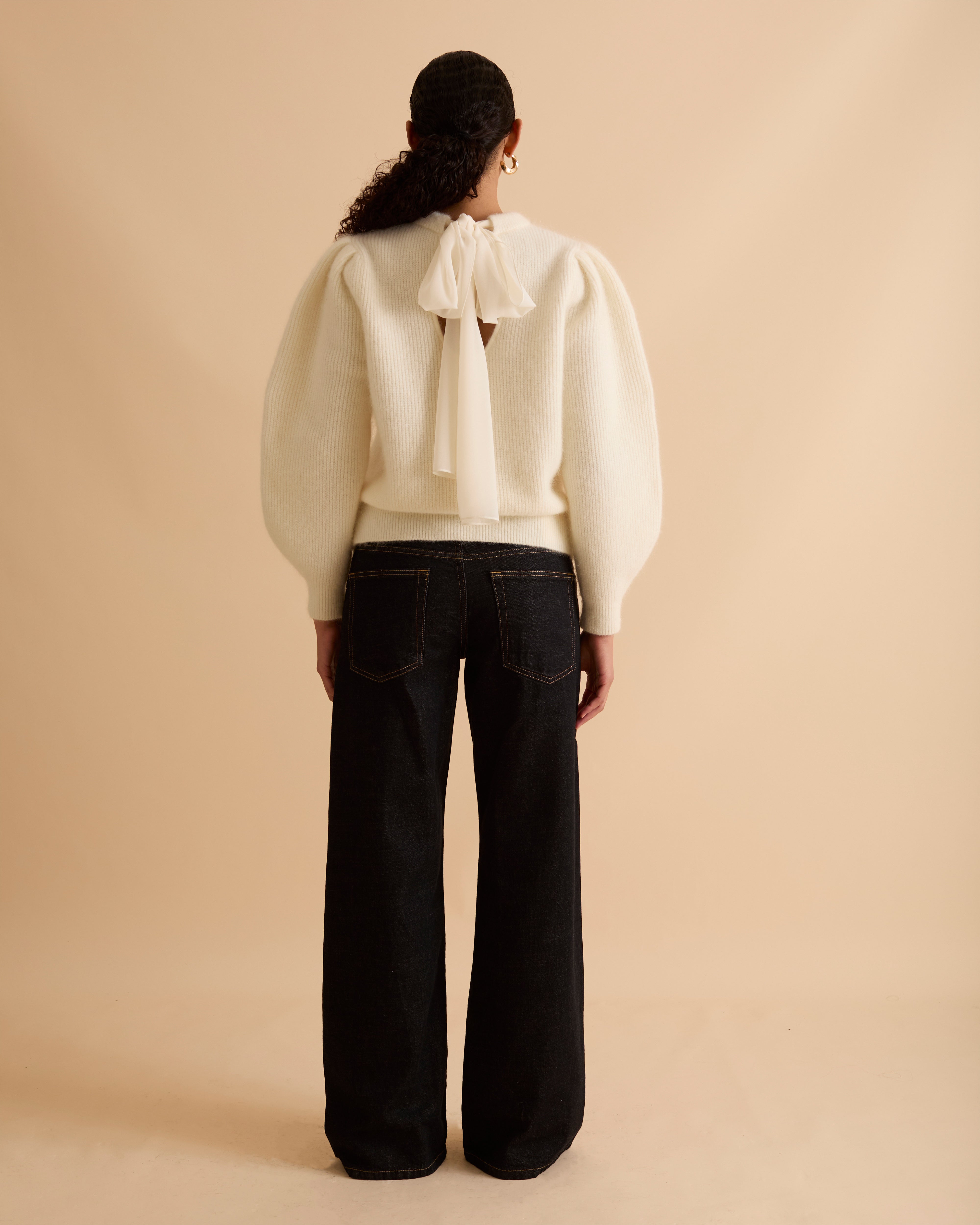 Tie Back Rib Knit Jumper