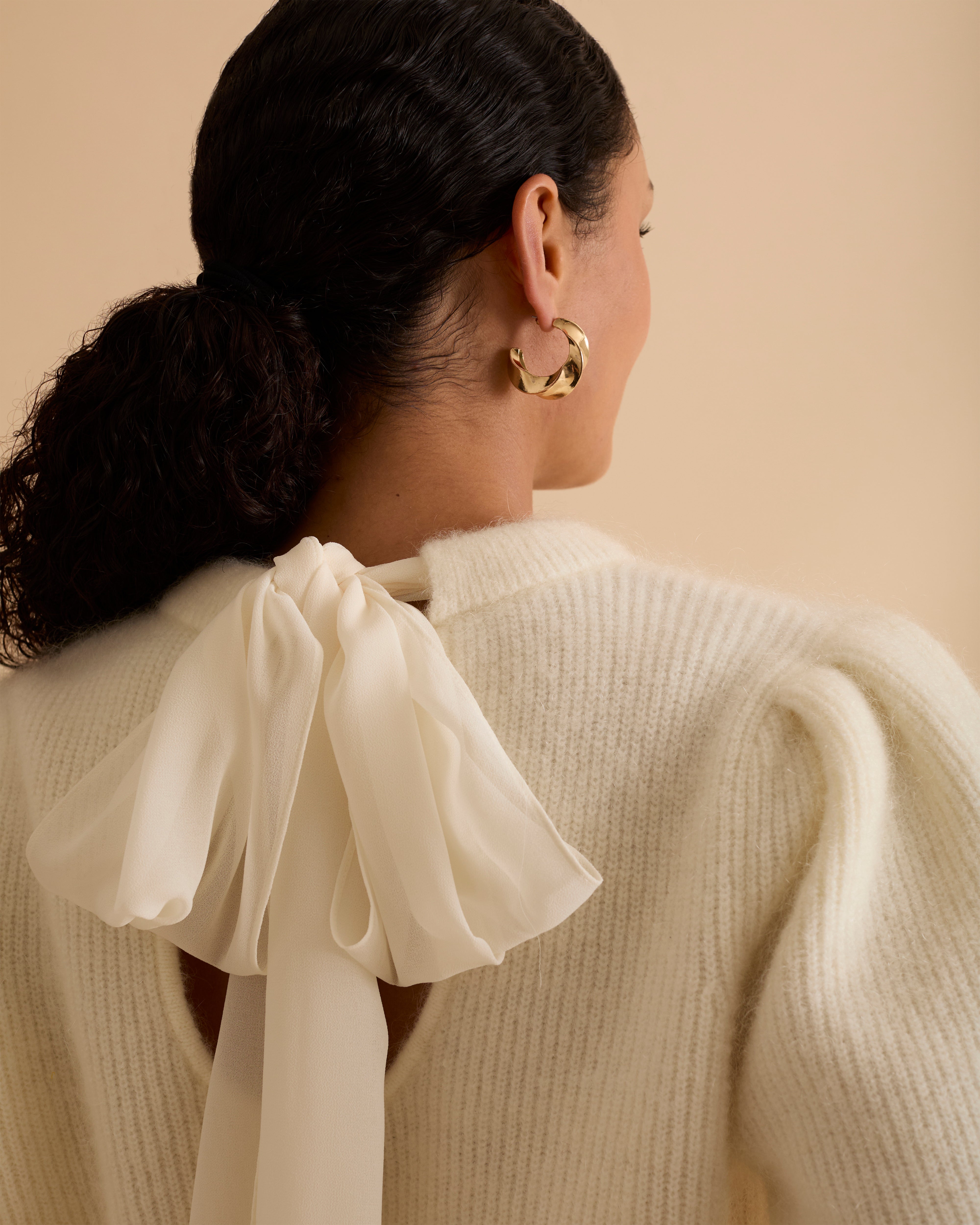 Tie Back Rib Knit Jumper