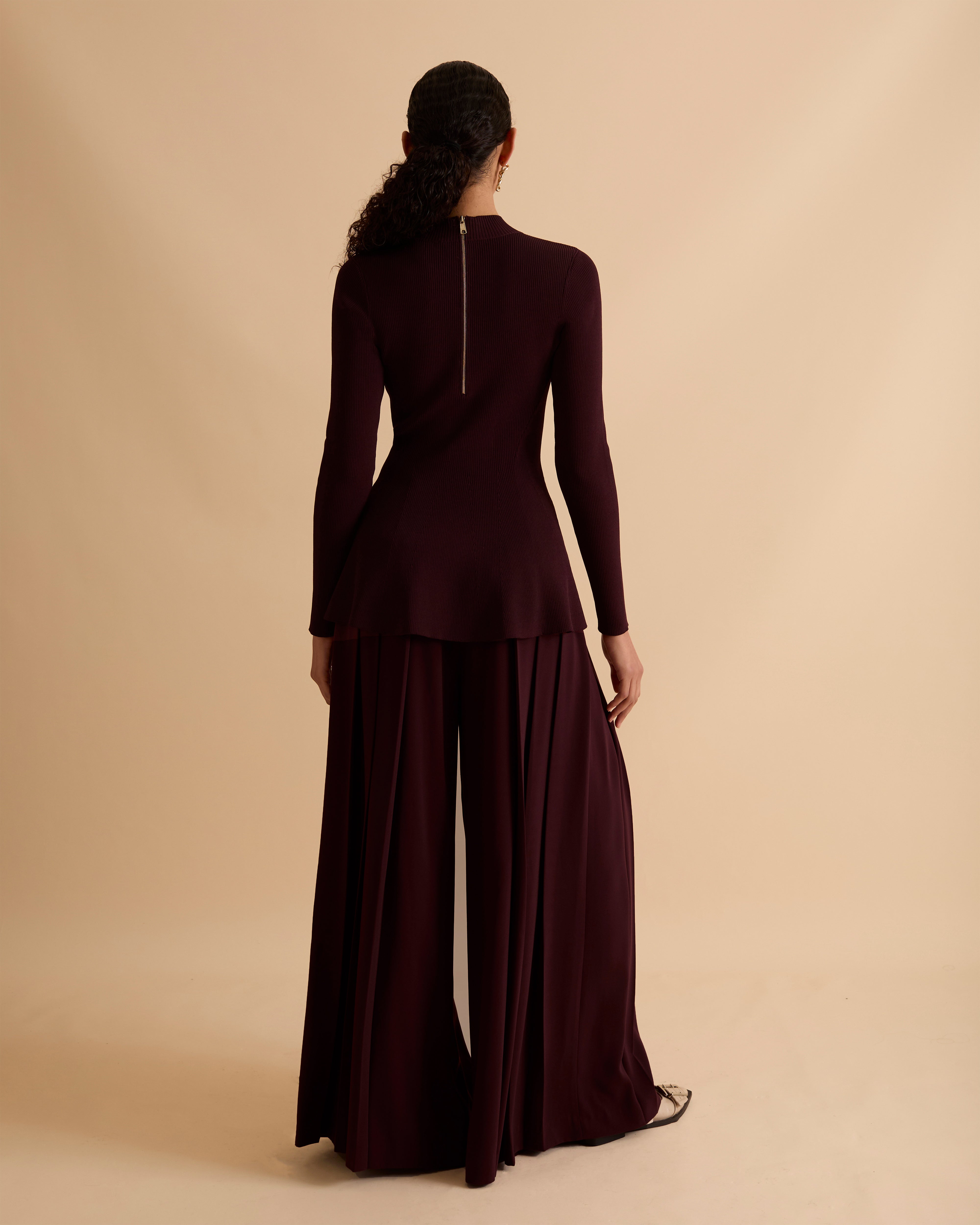 Deep Pleat Wide Leg Trousers