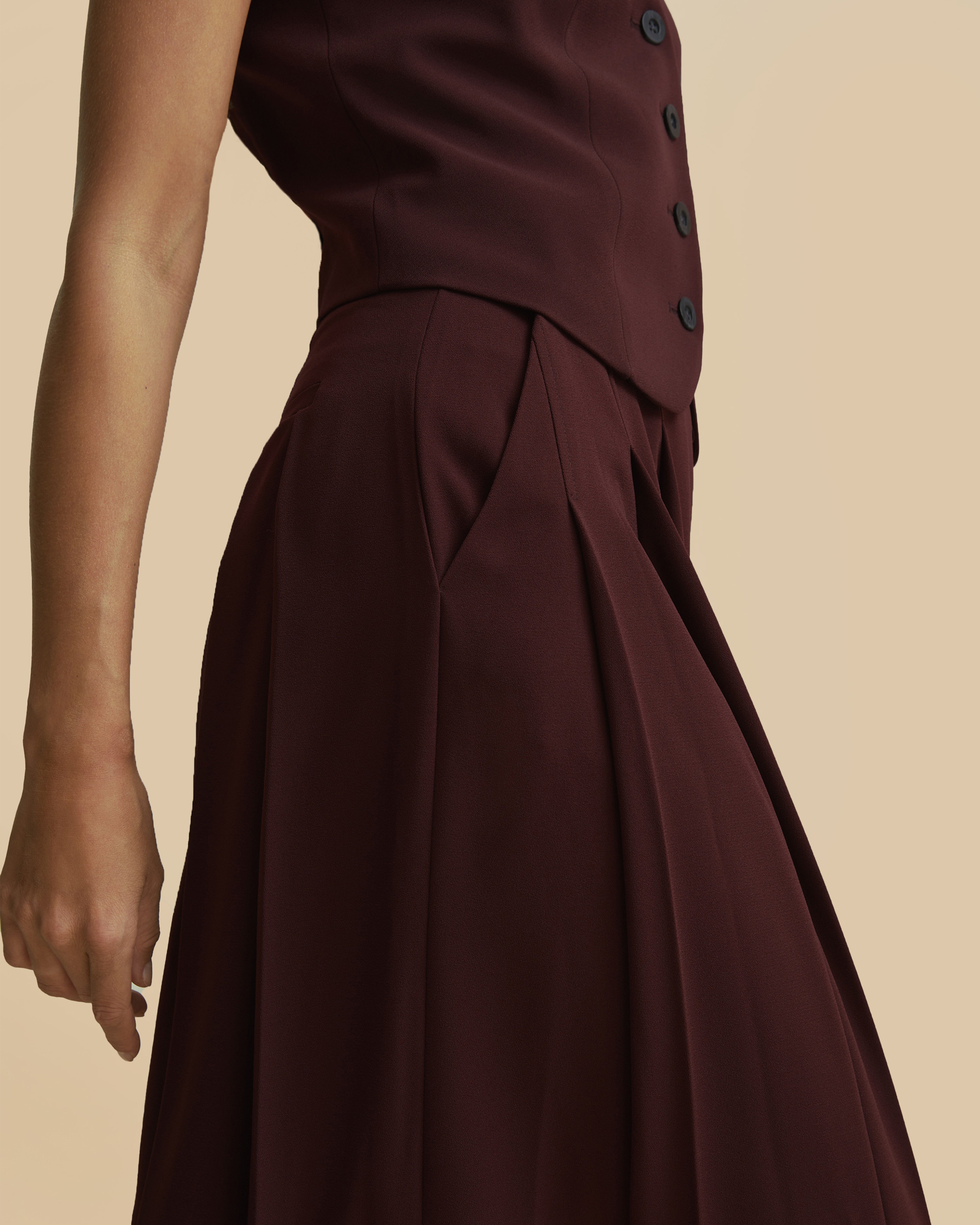 Deep Pleat Wide Leg Trousers